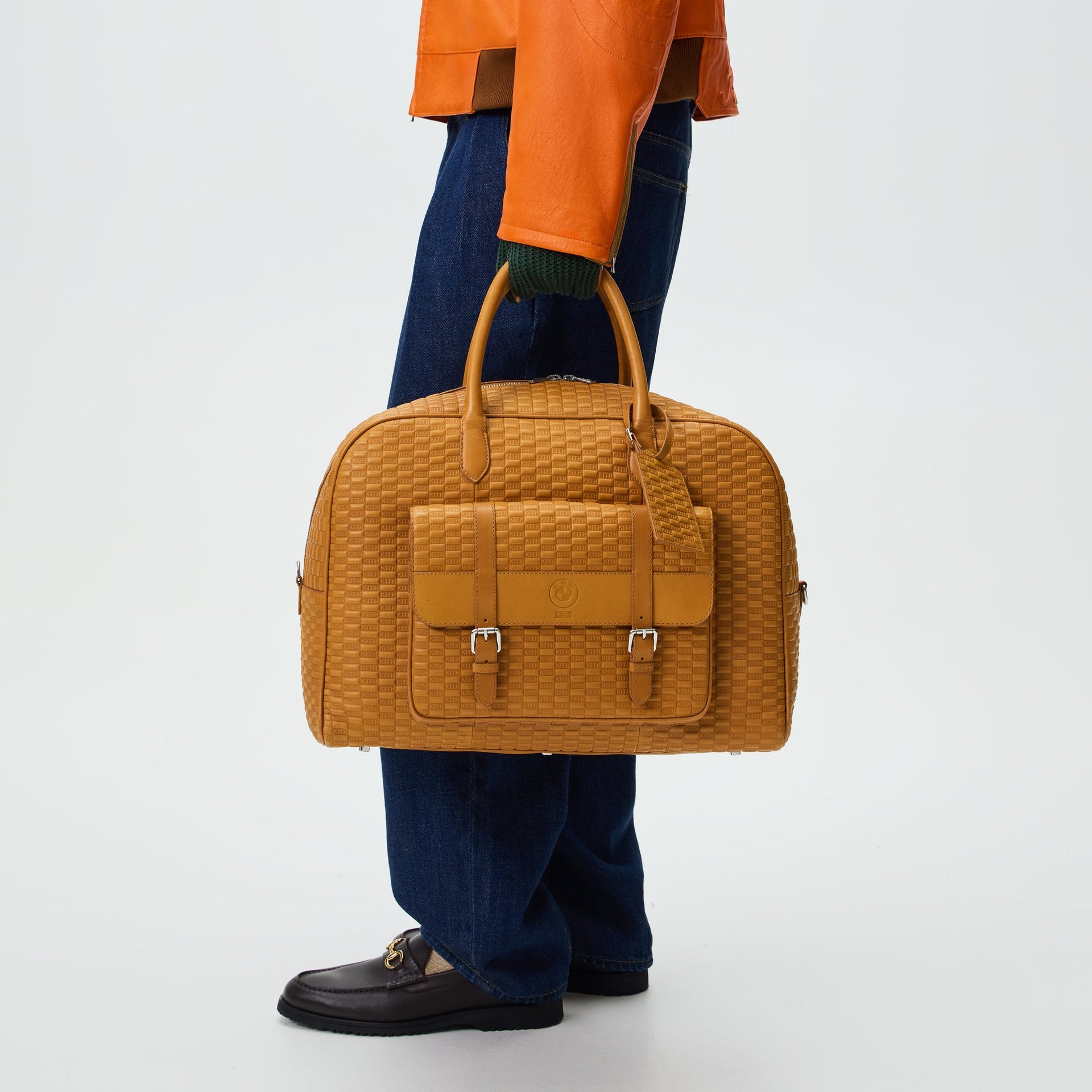 Kith for BMW Leather Overnight Bag - Camel