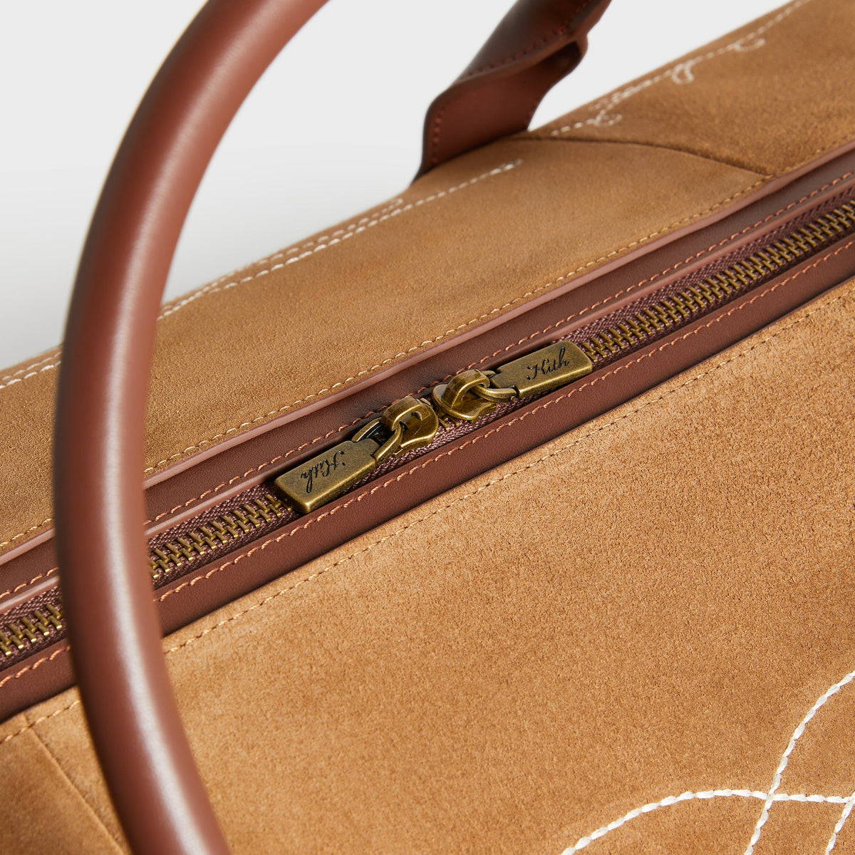 Kith Duffle Suede Leather Bag - Snuff