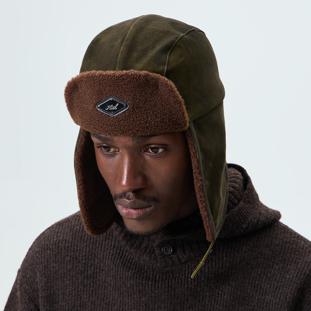 Kith Sherpa Lined Velvet Patina Trapper Hat - Kalamon
