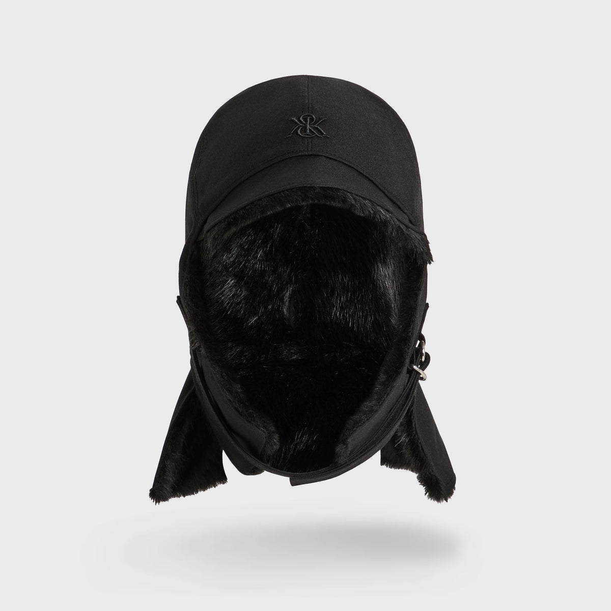 Kith Shearling Lined Waxed Canvas Trapper Hat - Black