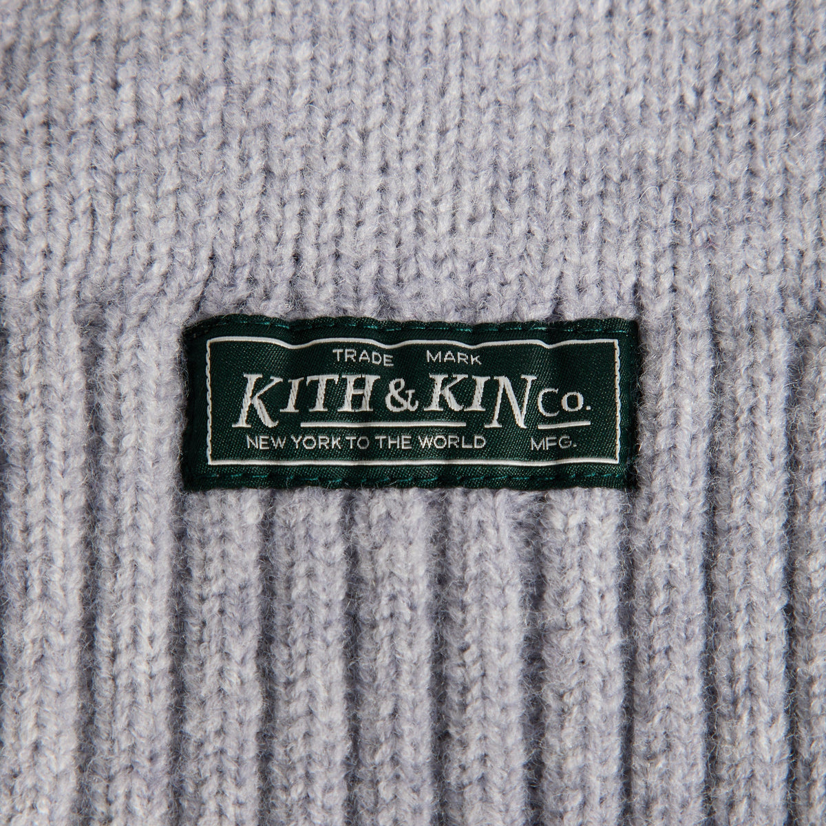 Kith Soft Rib Knit Balaclava - Light Heather Grey