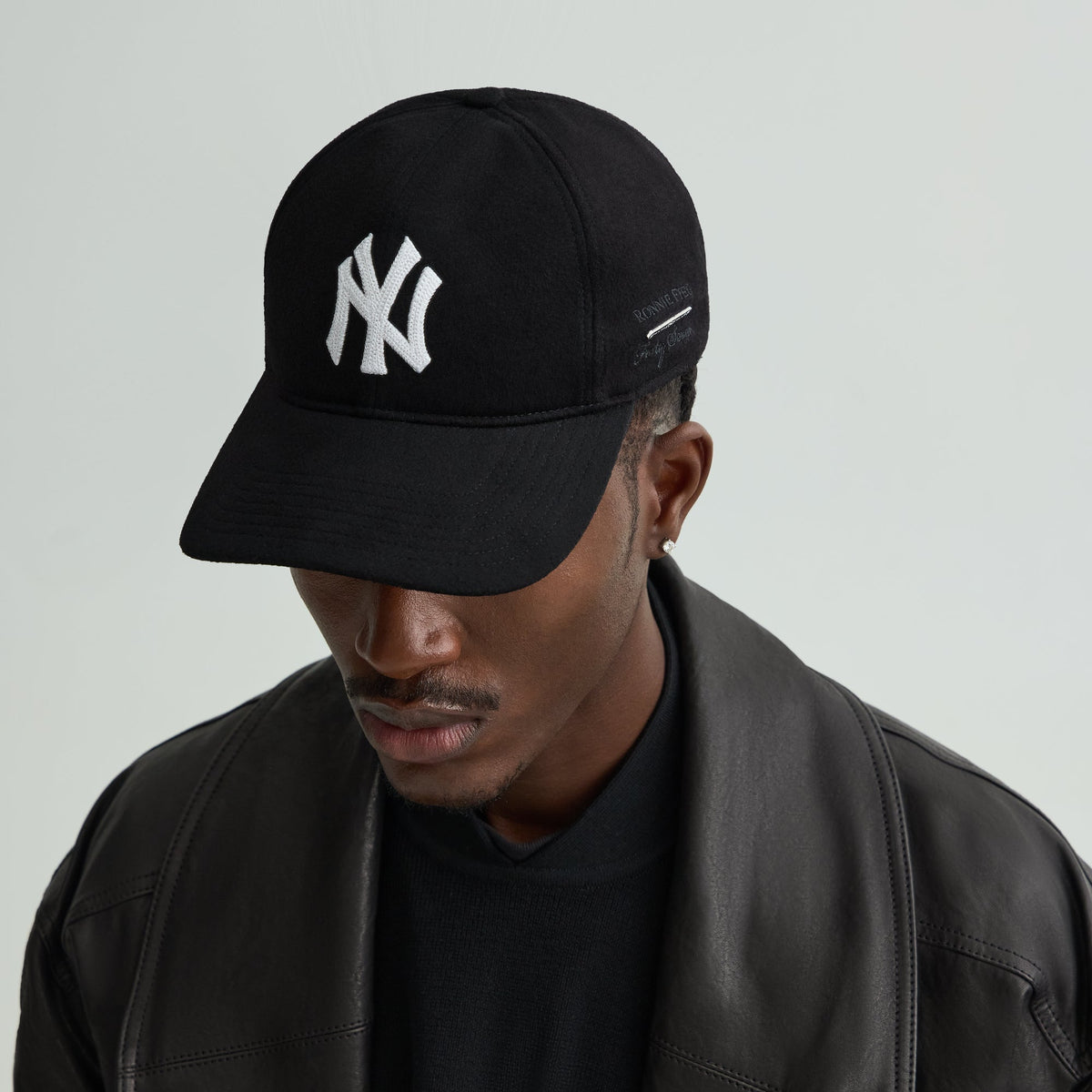 Giorgio Armani & Ronnie Fieg for '47 Wool Deconstructed Franchise LS Fitted Cap - Black - PH