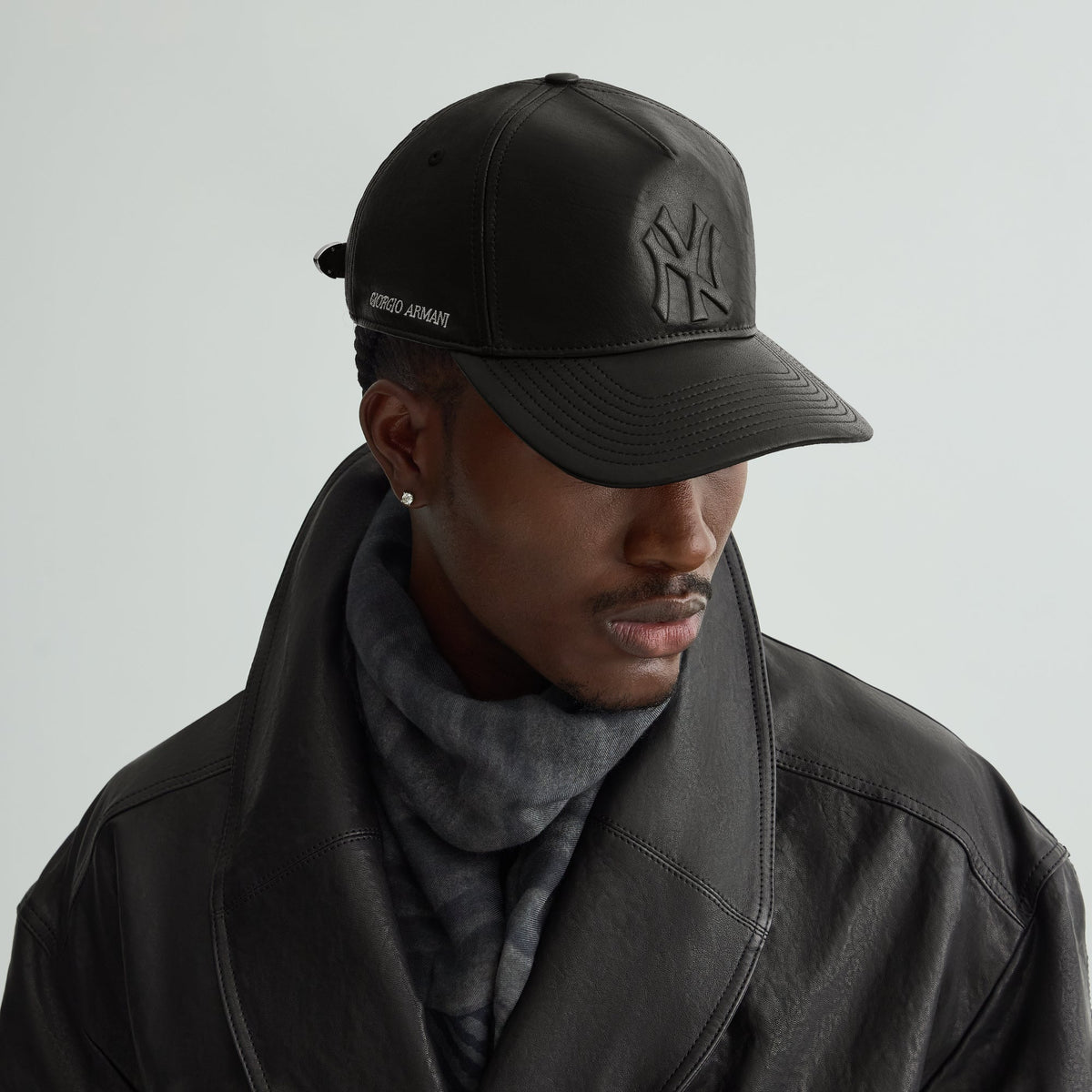 Giorgio Armani & Ronnie Fieg for '47 Soft Leather SL Hitch Cap - Black - PH