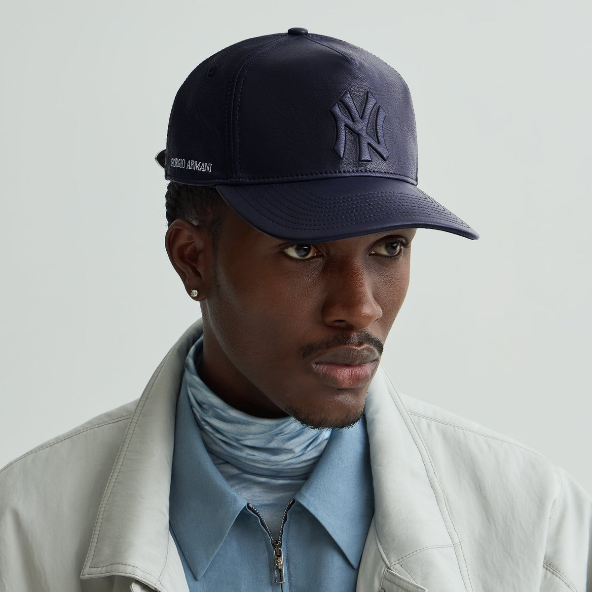 Giorgio Armani & Ronnie Fieg for '47 Soft Leather SL Hitch Cap - Blue Navy - PH