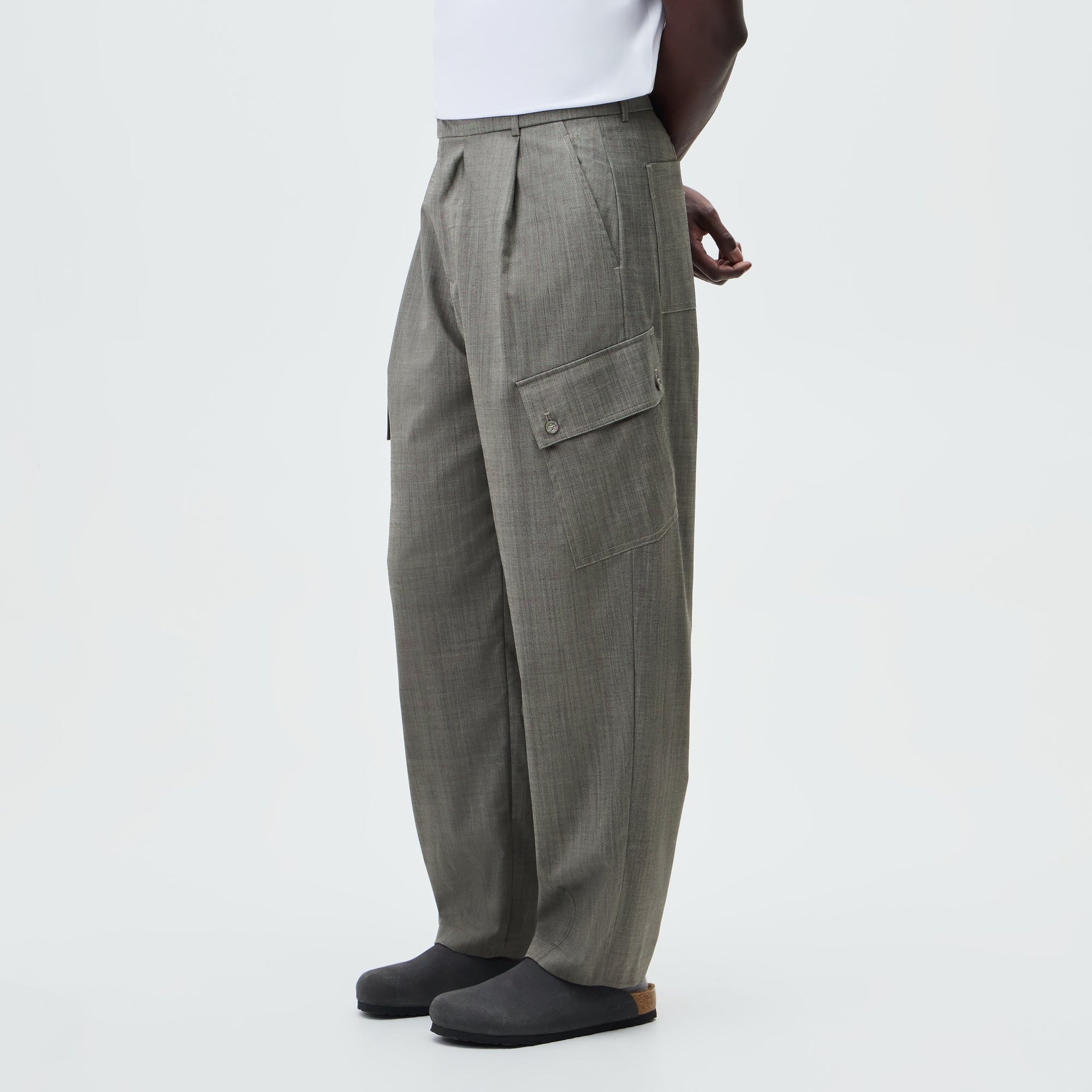 &Kin Tropical Wool Gibbs Pant - Grey Melange - PH