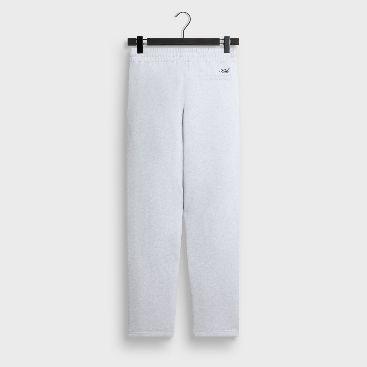 Kith Bryson Sweatpant in light heather grey, back view, with welt pocket and cuffed hems