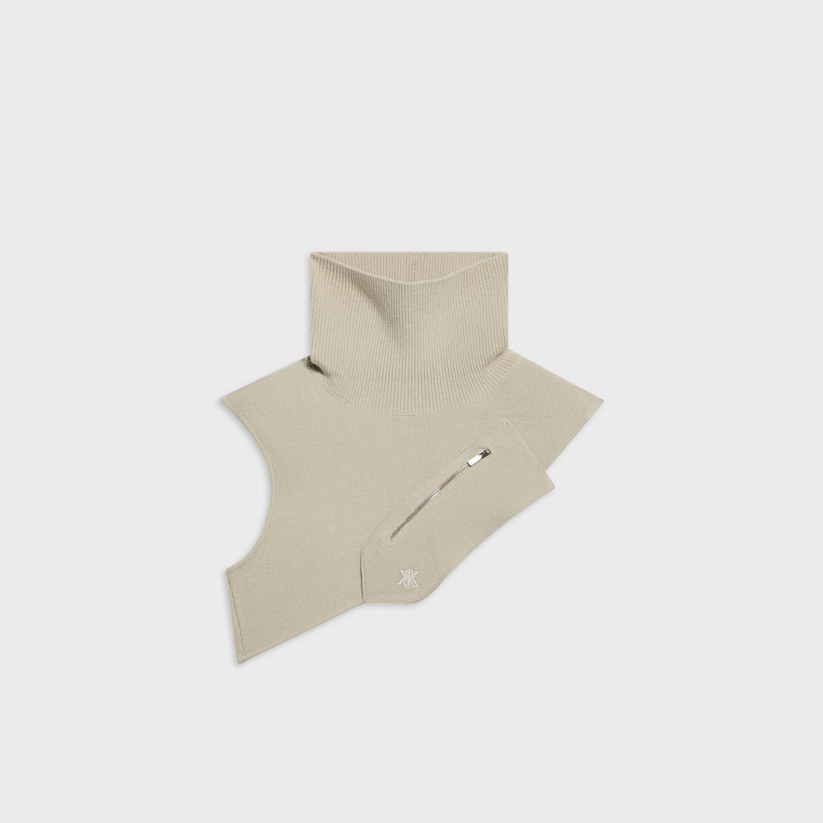 Kith Soft Rib Knit Crossbody Neck Warmer - Medium Heather Grey