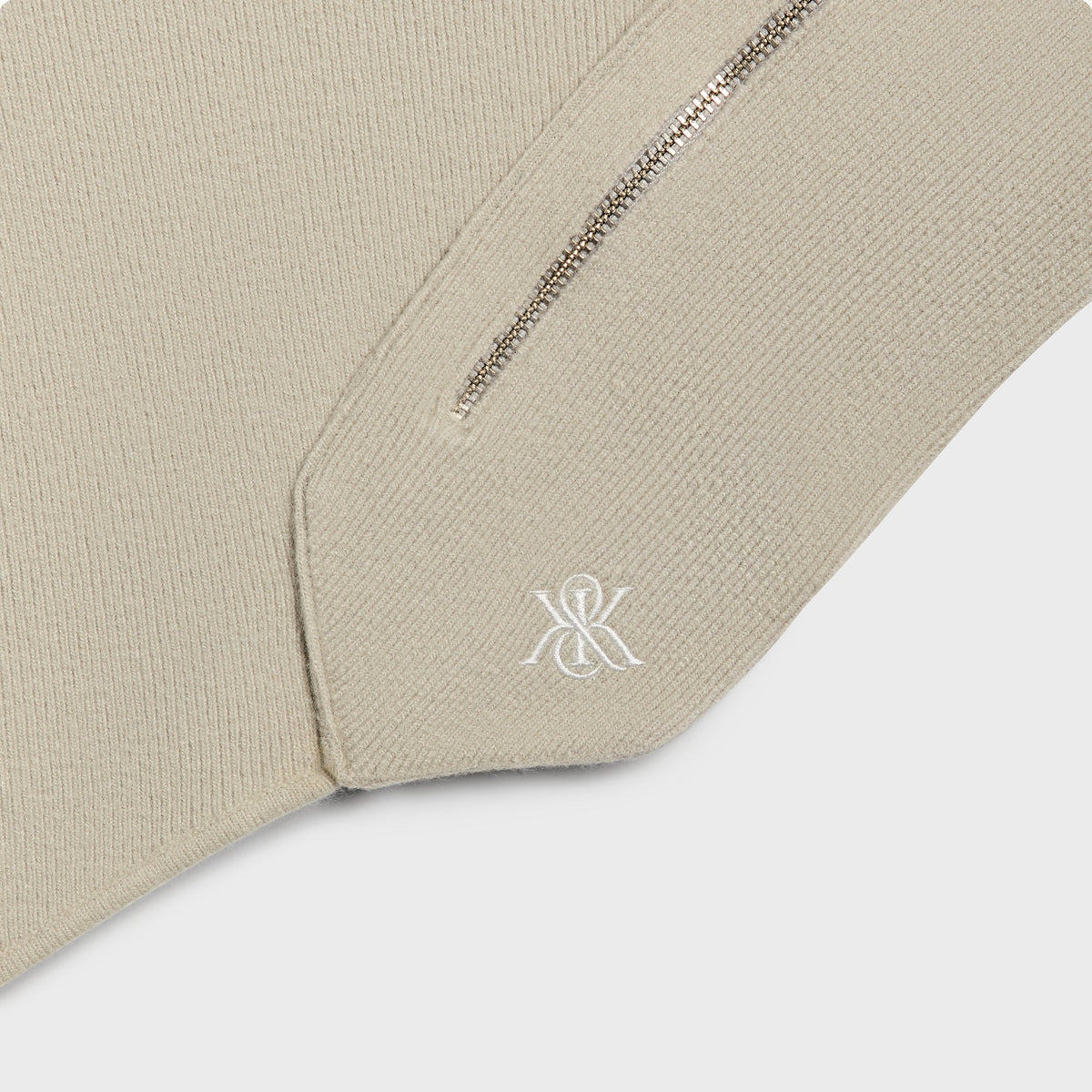 Kith Soft Rib Knit Crossbody Neck Warmer - Medium Heather Grey