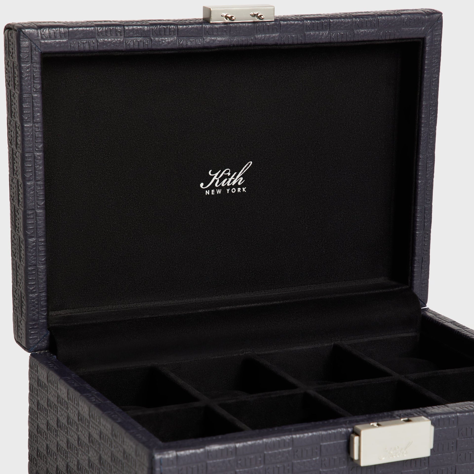 Kith Monogram Tumbled Saffiano Leather Watch Box - Ink