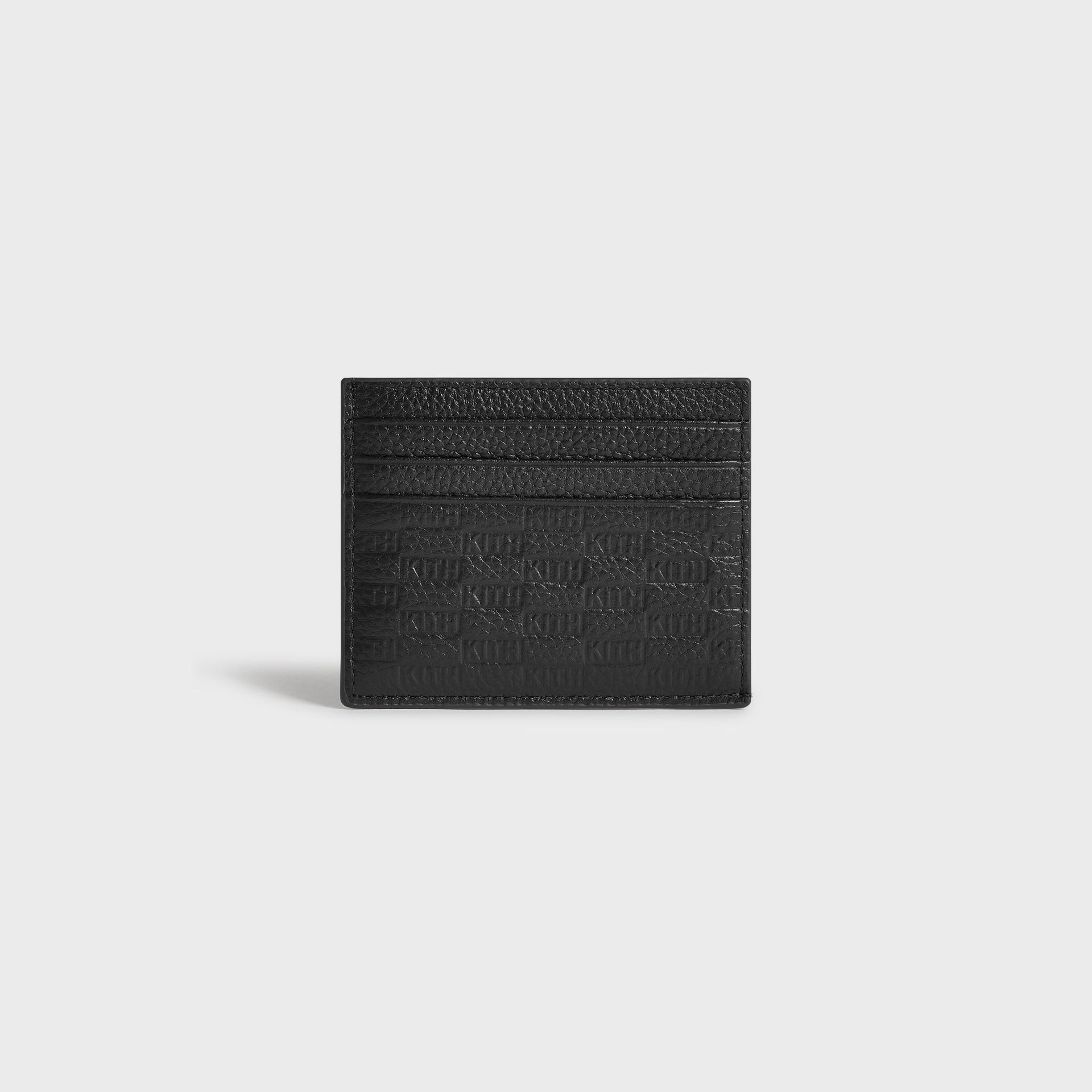 Kith Monogram Tumbled Leather Card Holder - Black