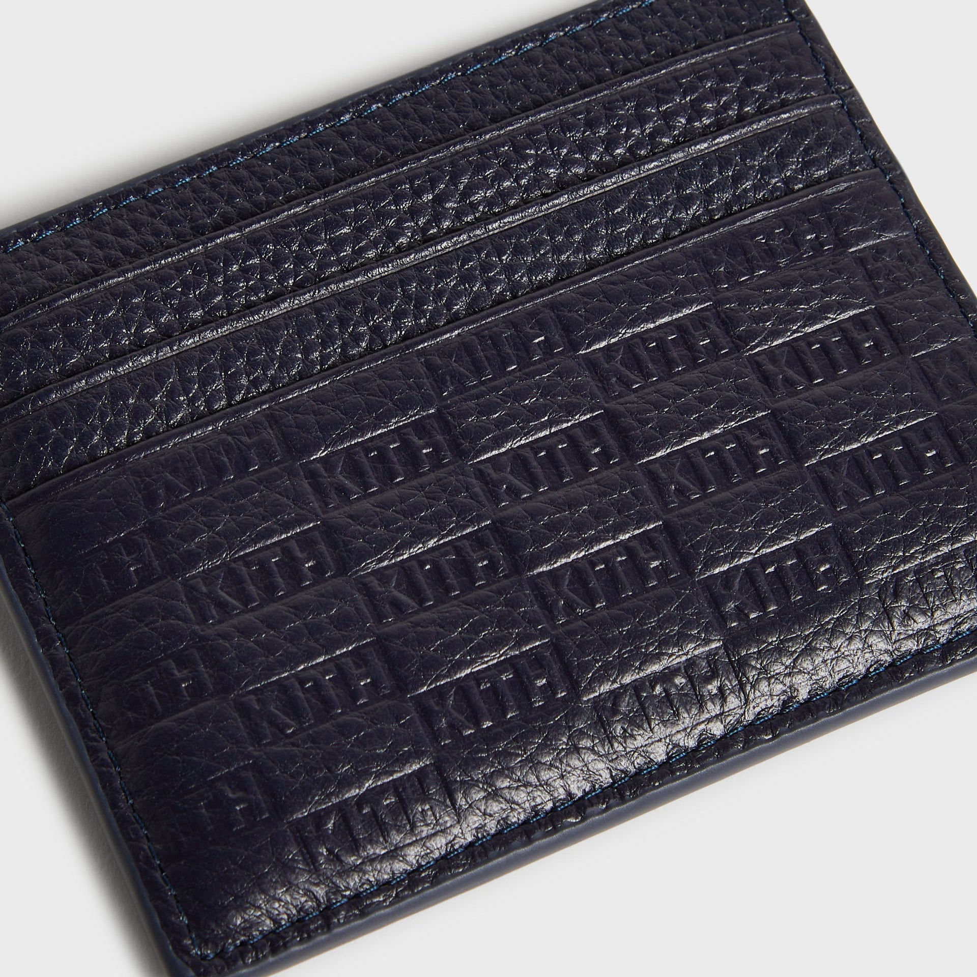 Kith Monogram Tumbled Leather Card Holder - Ink