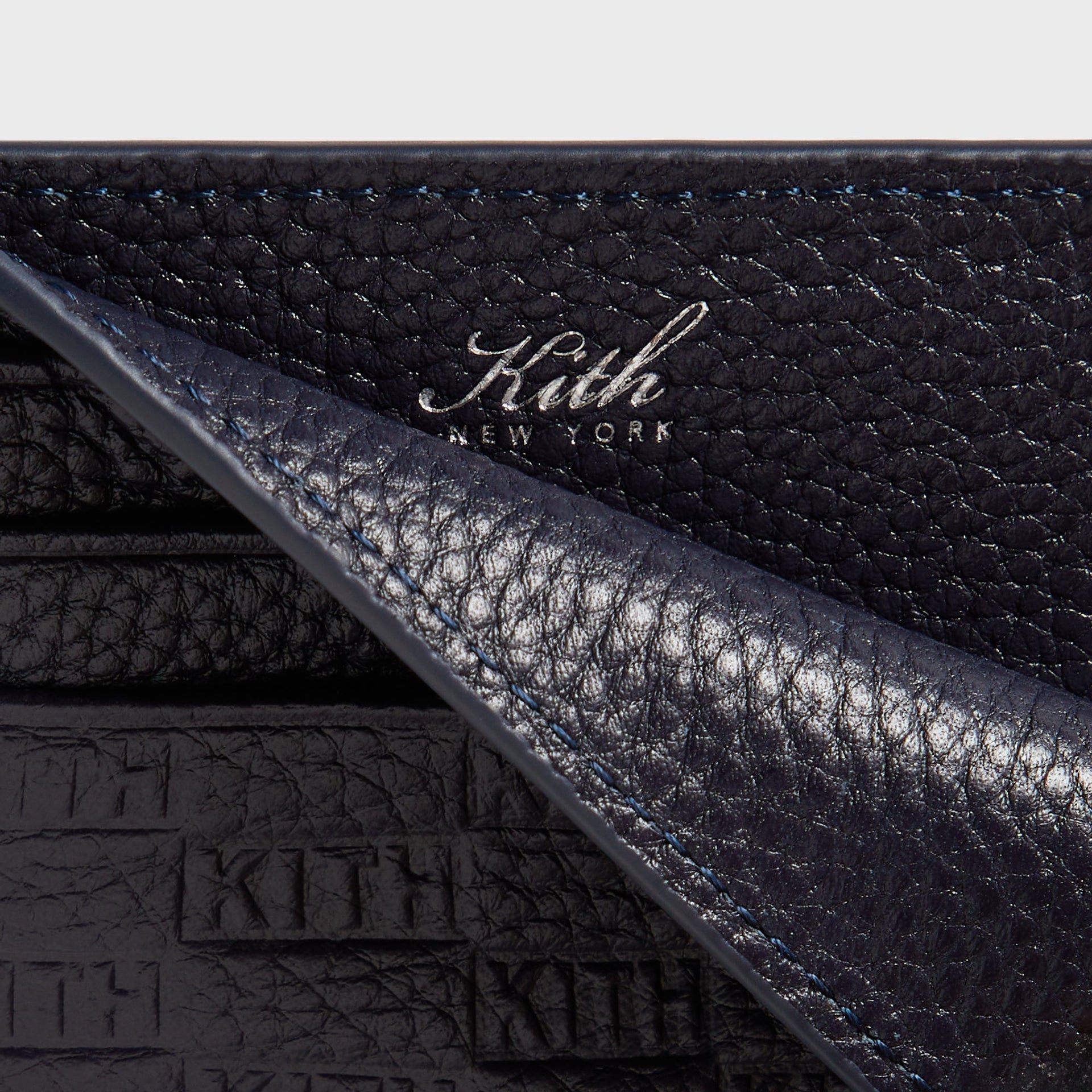 Kith Monogram Tumbled Leather Card Holder - Ink - PH