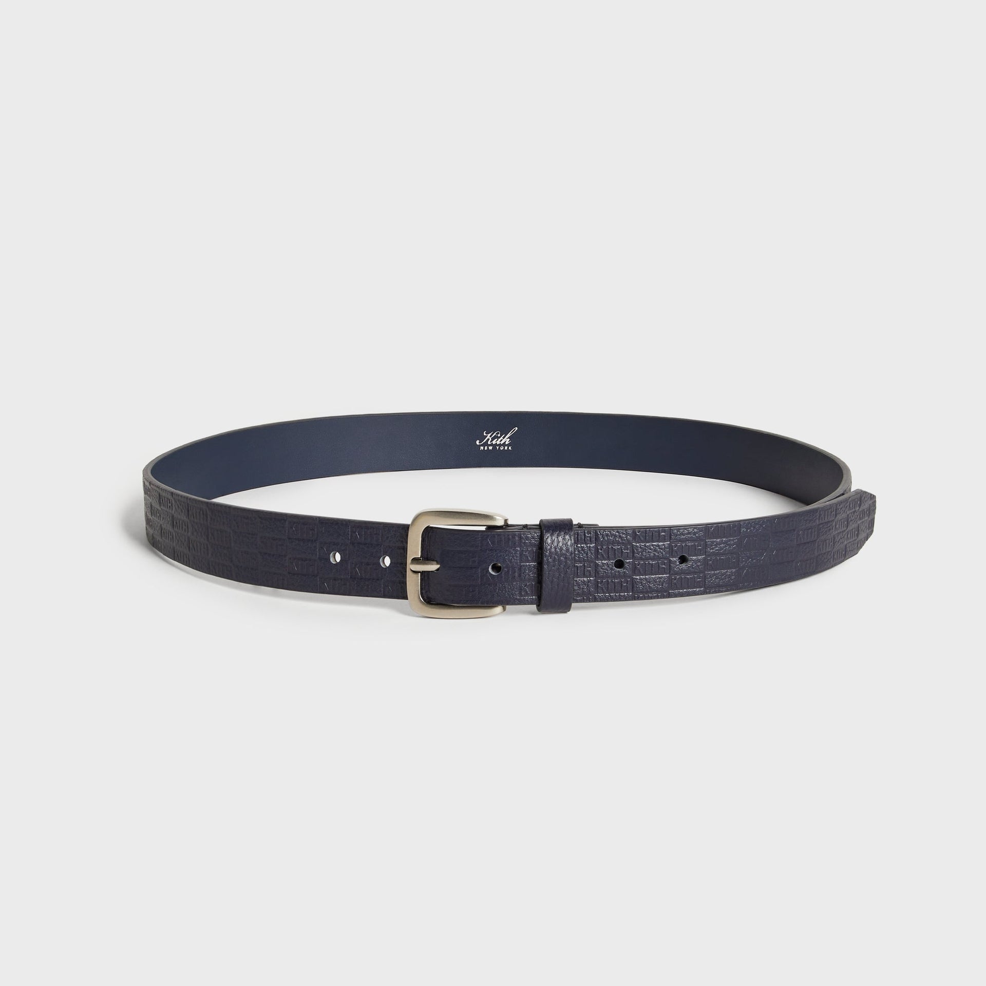 Kith Monogram Tumbled Leather Belt - Ink
