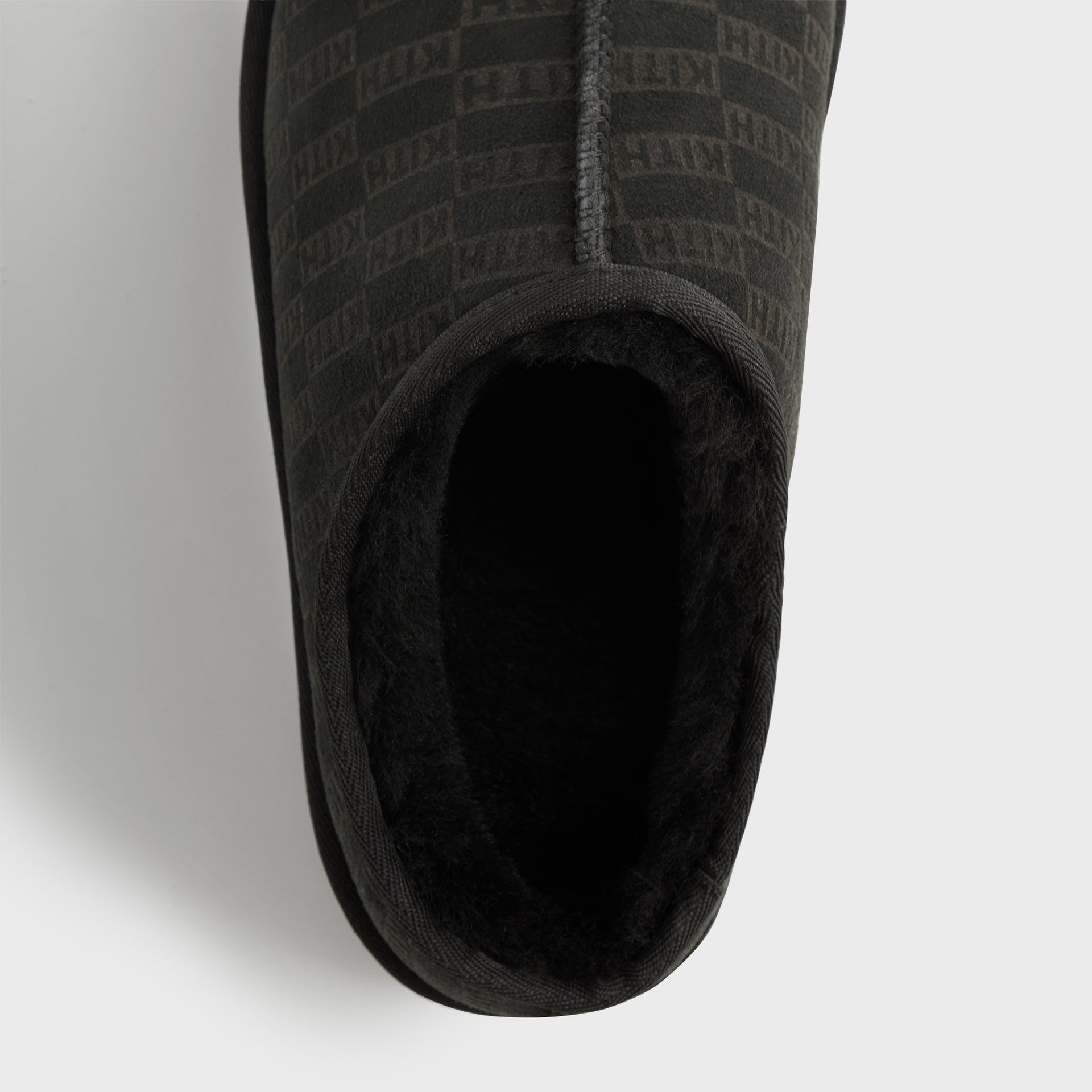 Kithmas Monogram Shearling Slippers - Black