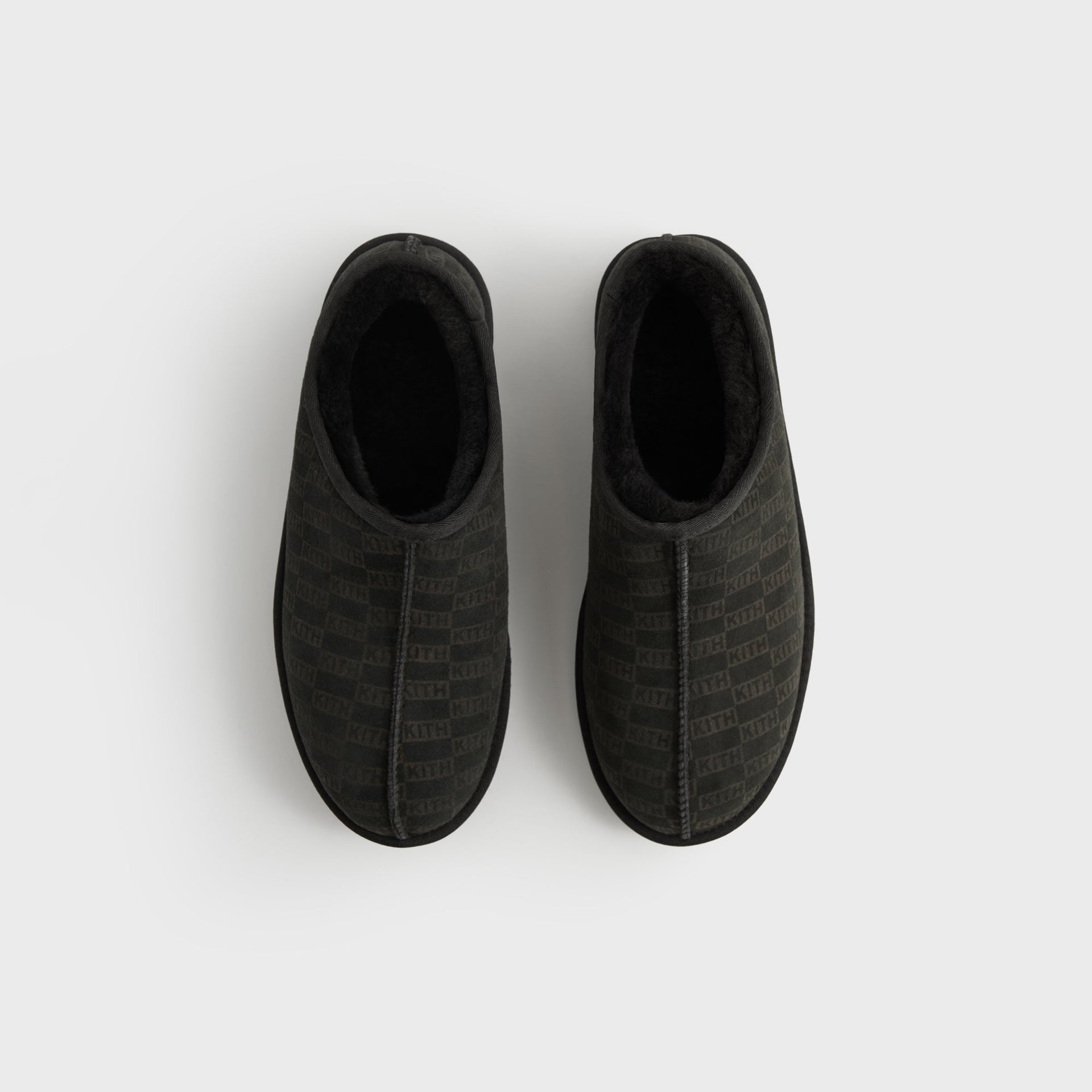 Kithmas Monogram Shearling Slippers - Black