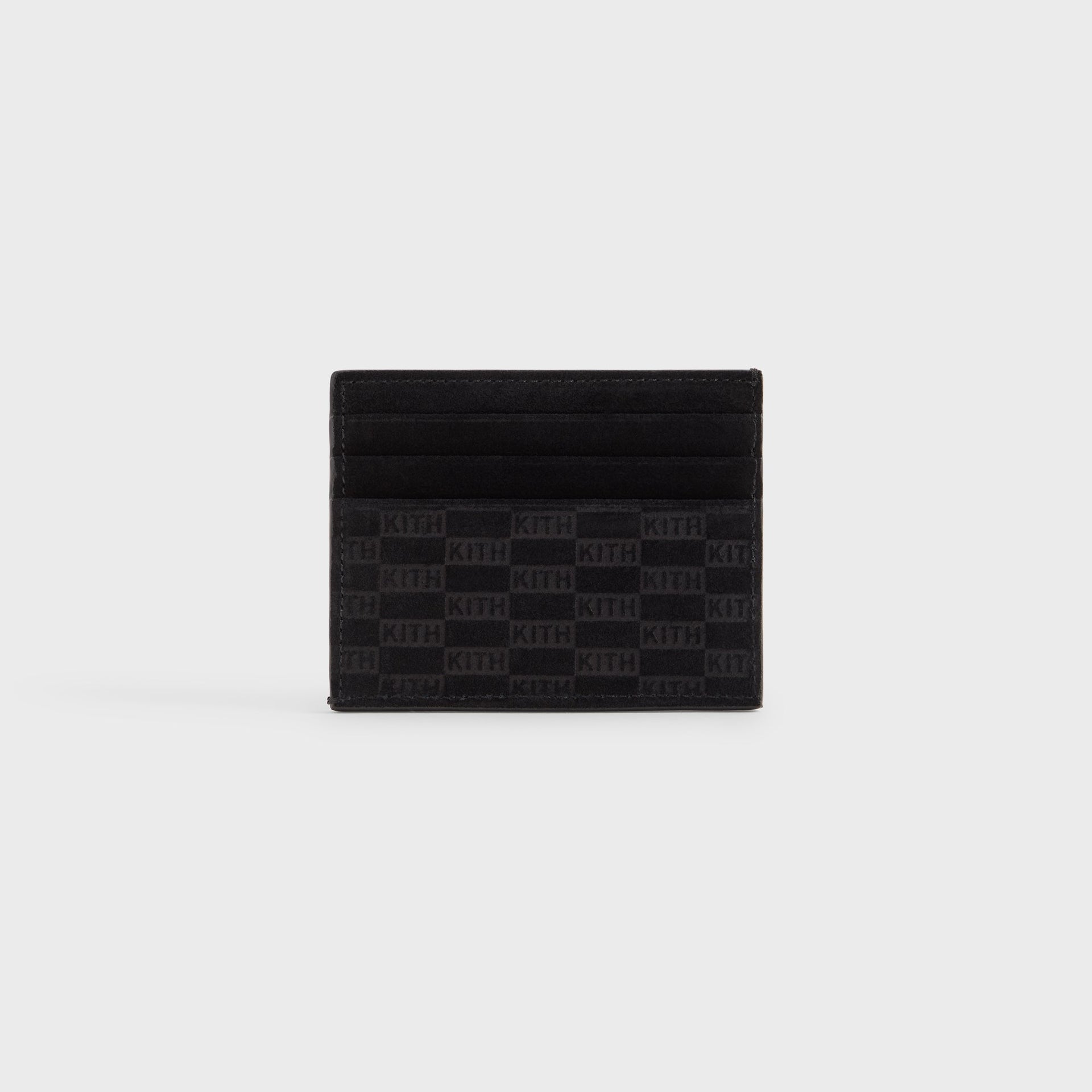 Kith Monogram Suede Card Holder - Black