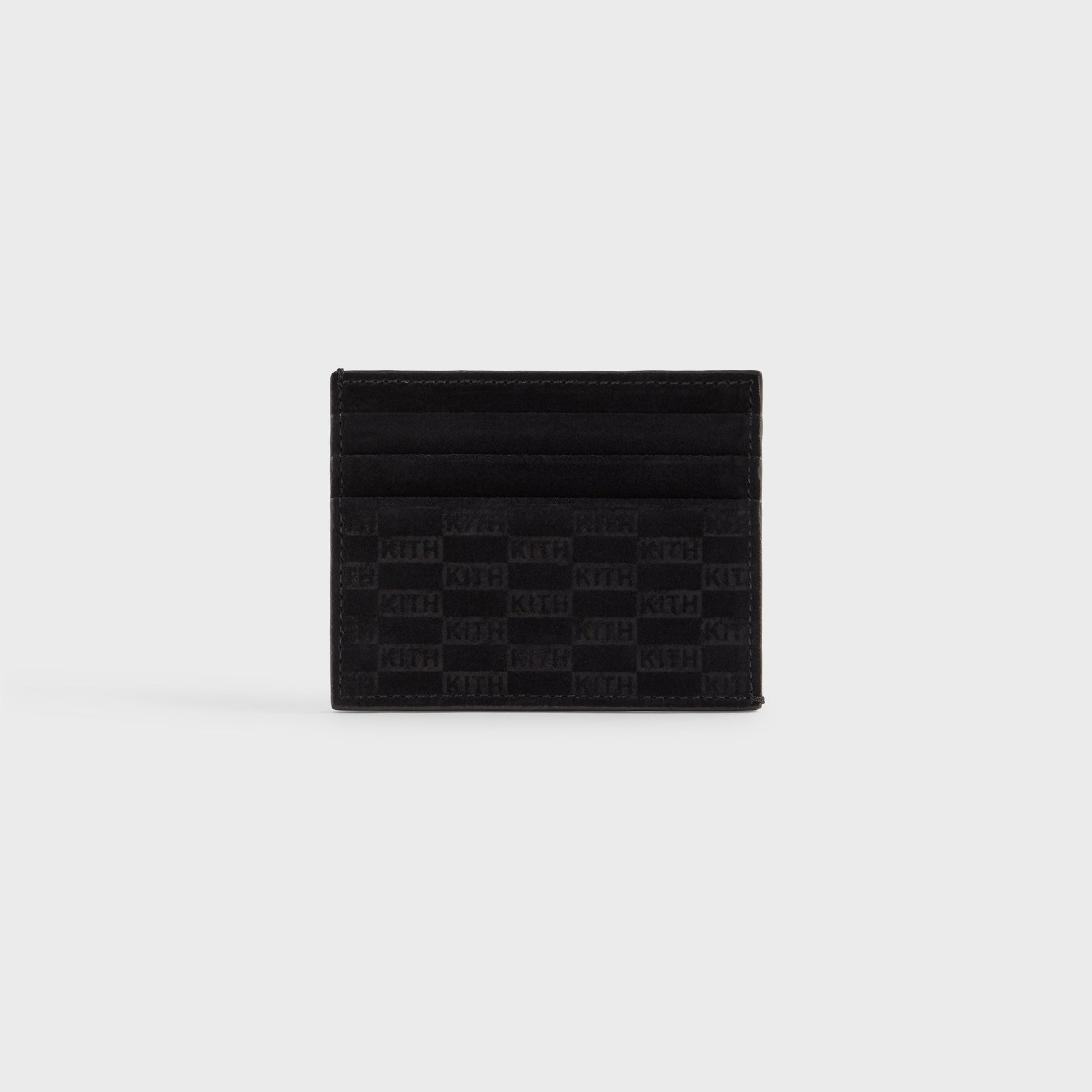 Kith Monogram Suede Card Holder - Black