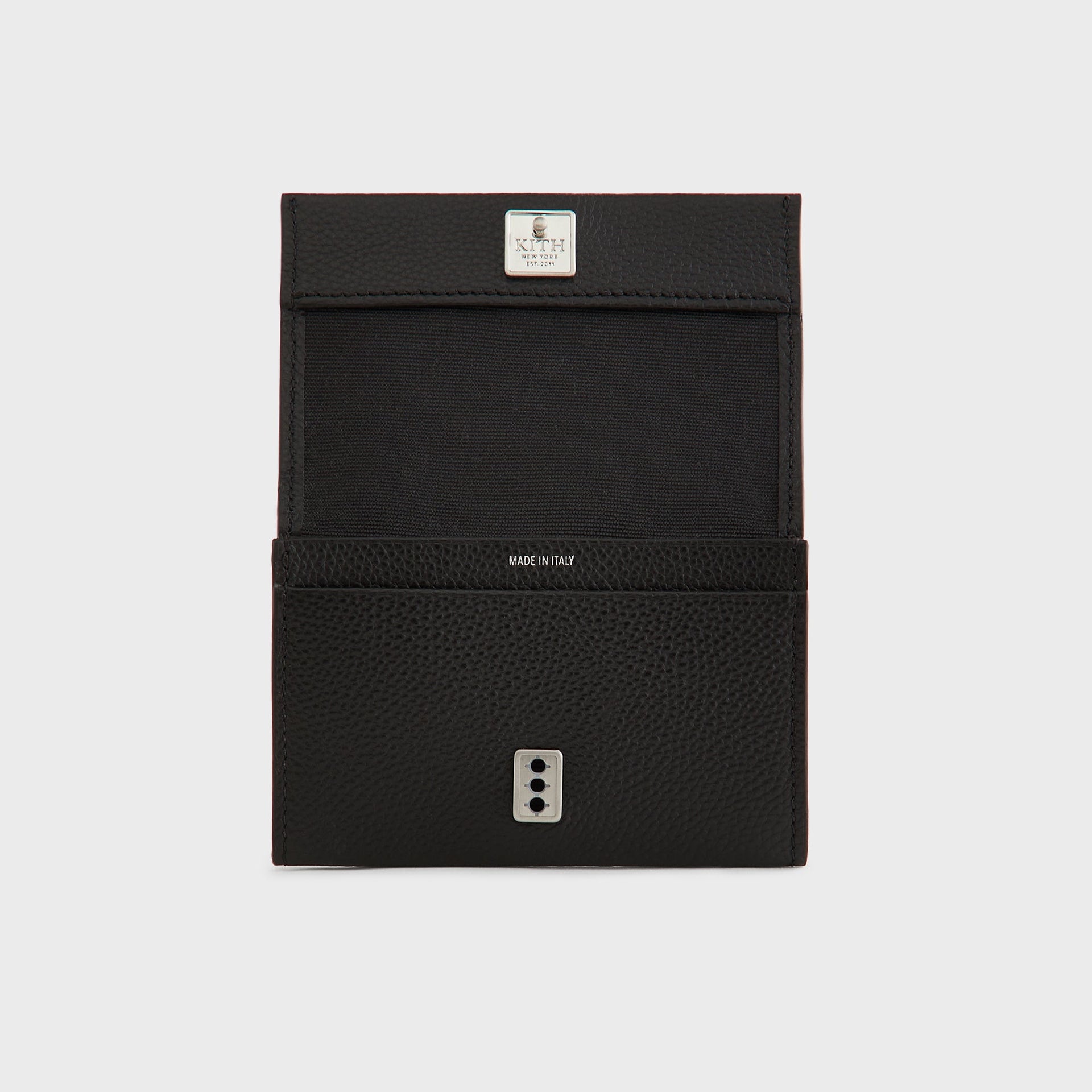 Kith Tumbled Leather Card Holder - Black