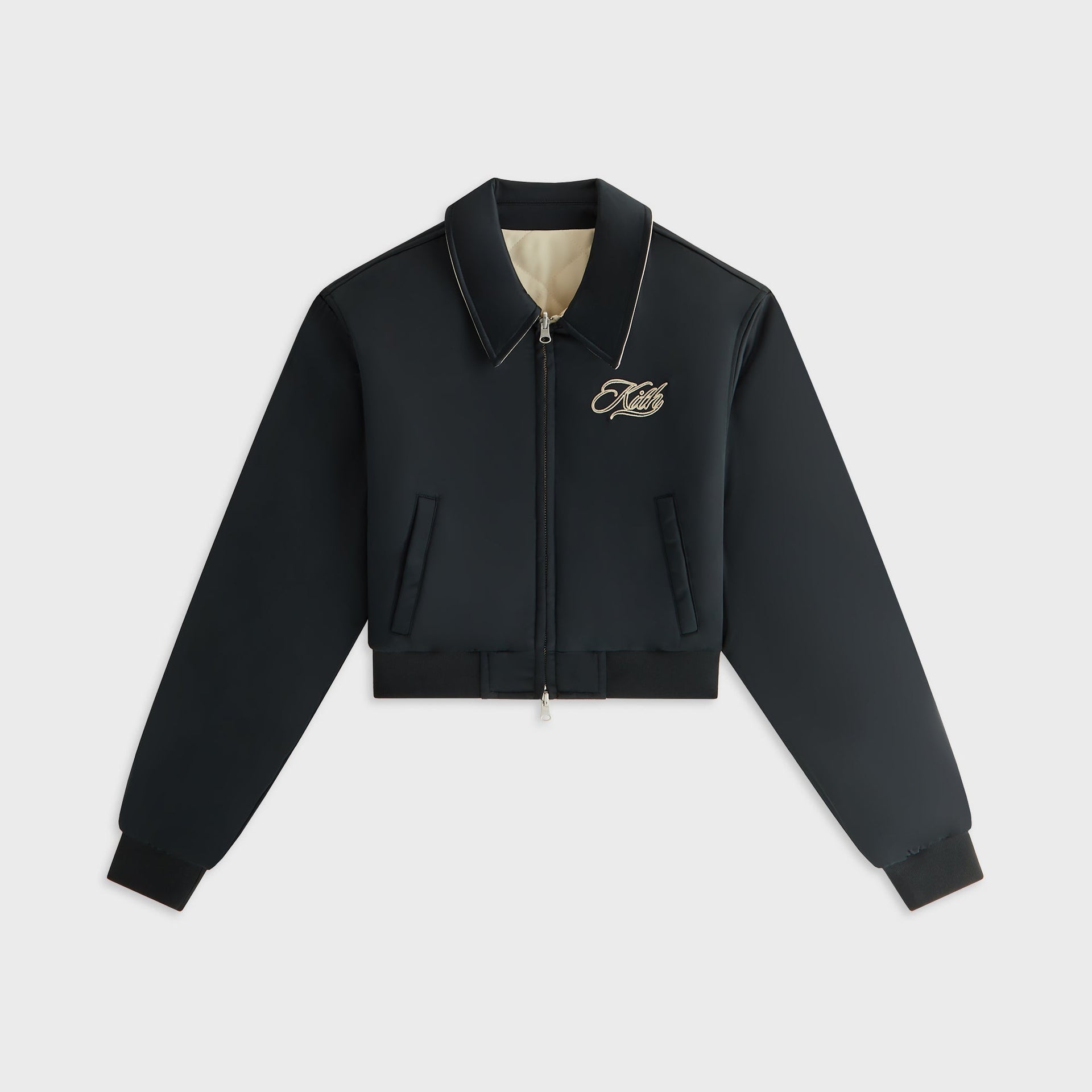 Kith Women Reversible Landry IV Cropped Bomber Jacket - Black