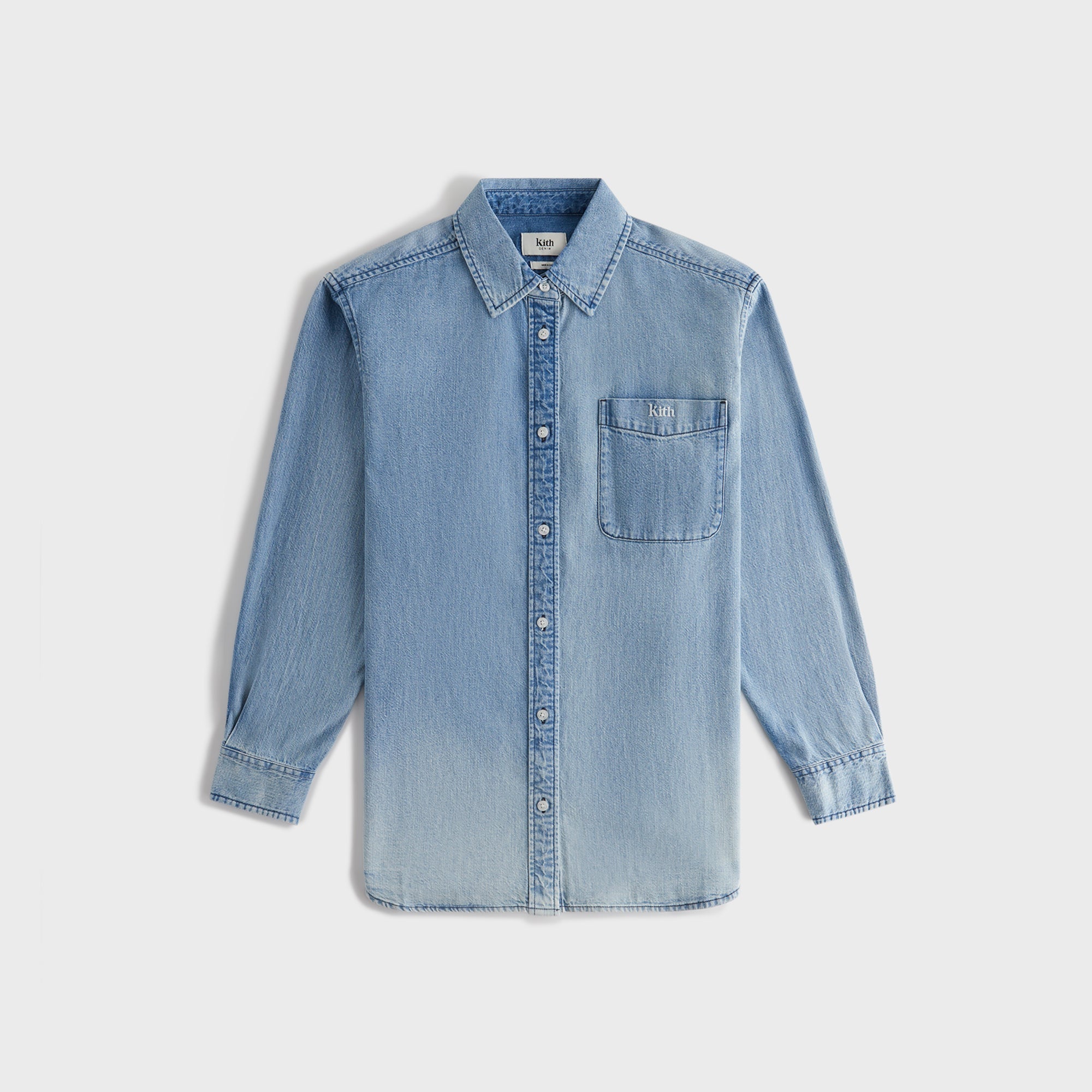 Kith Women Ora II Denim Shirt - Harper Mid Wash – Kith UK
