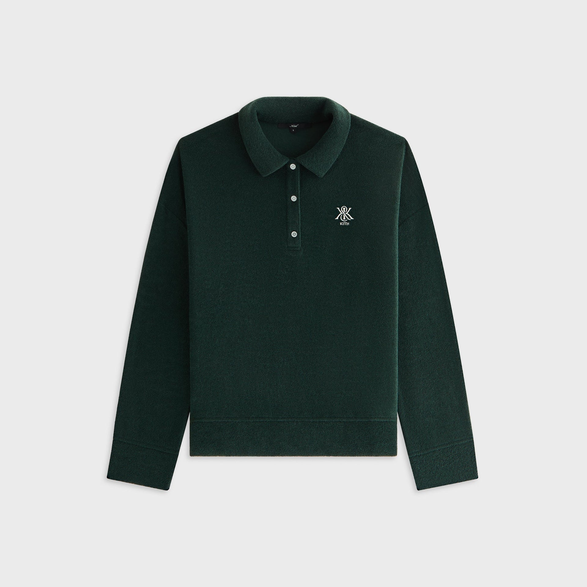 Kith Women Selma Boucle Towel Polo Long Sleeve - Stadium