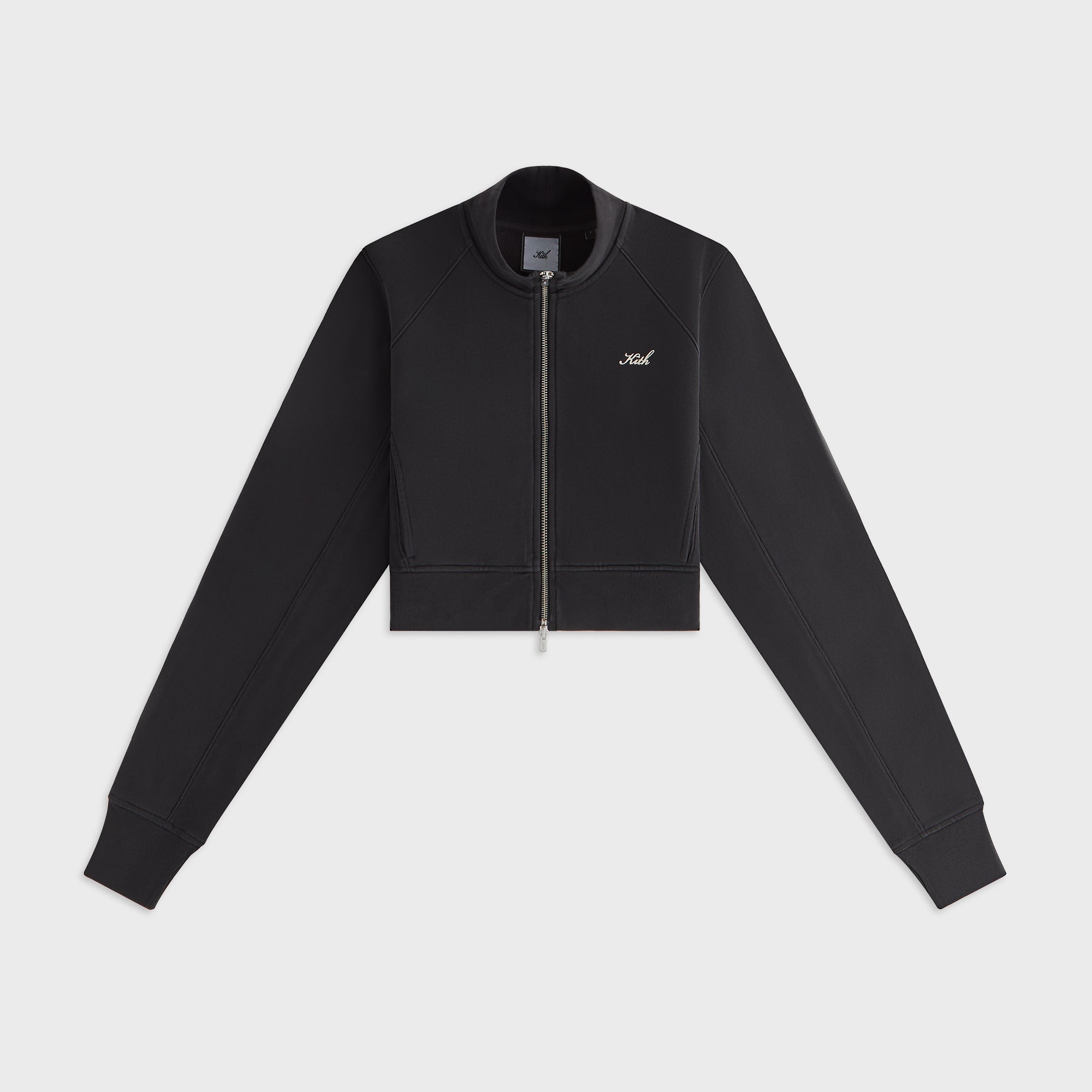Kith Women Davin Cropped Fleece Track Zip - Black – Kith UK