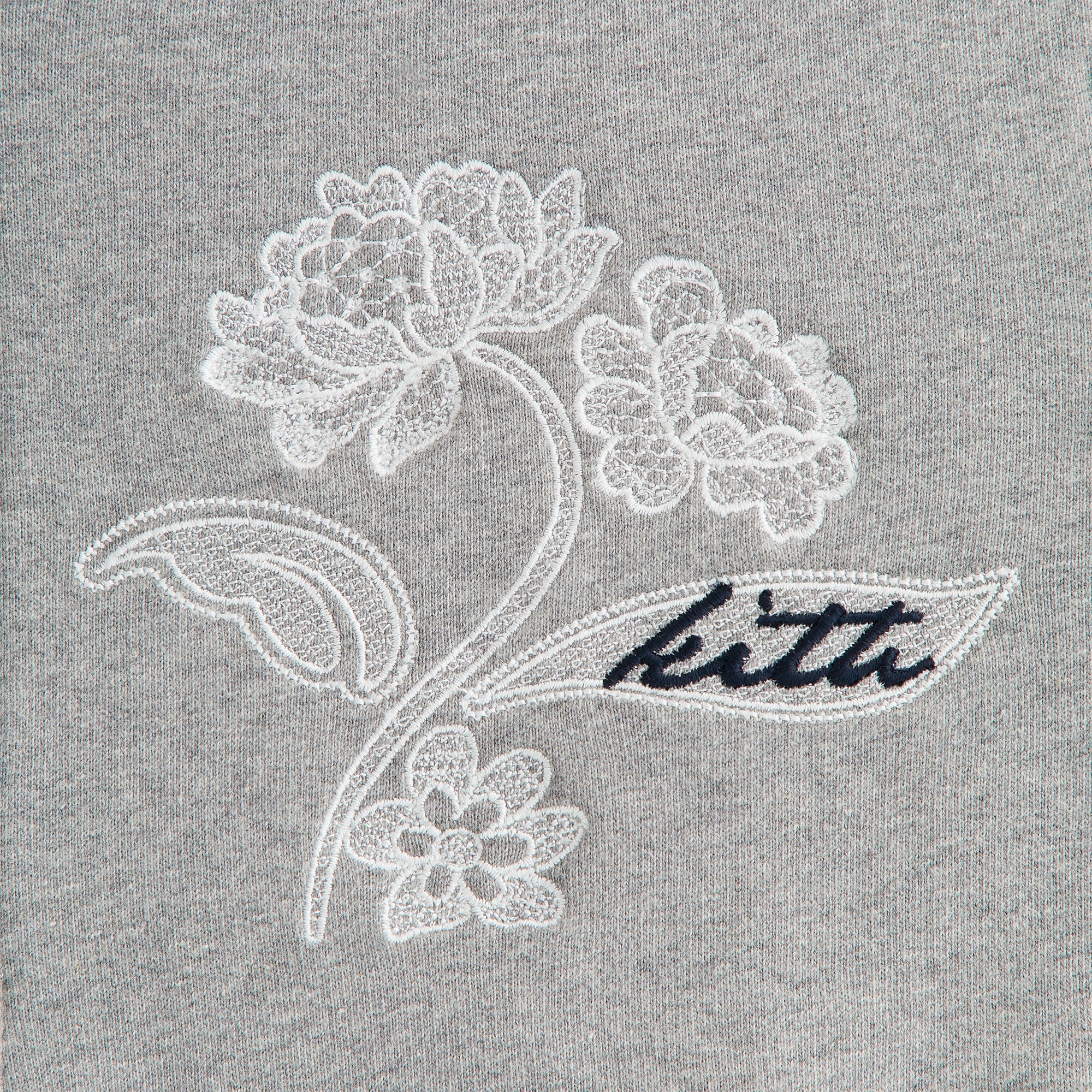 Lisa for Kith Women Tye Embroidered Lace Zip Hoodie - Cool Heather
