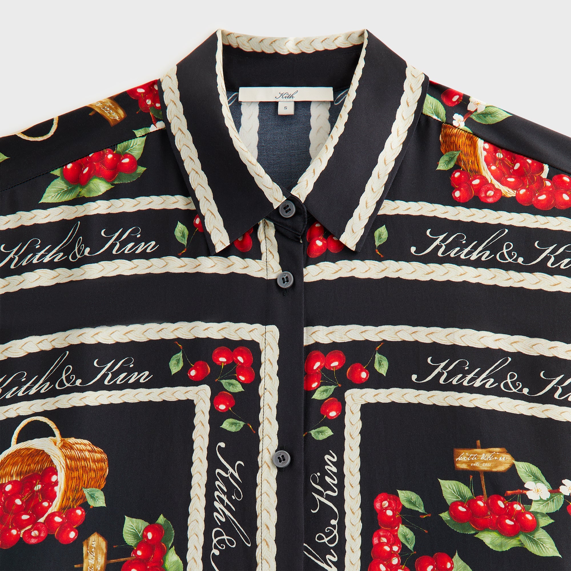 Kith Women Siena Cherry Button Up Shirt - Black – Kith UK