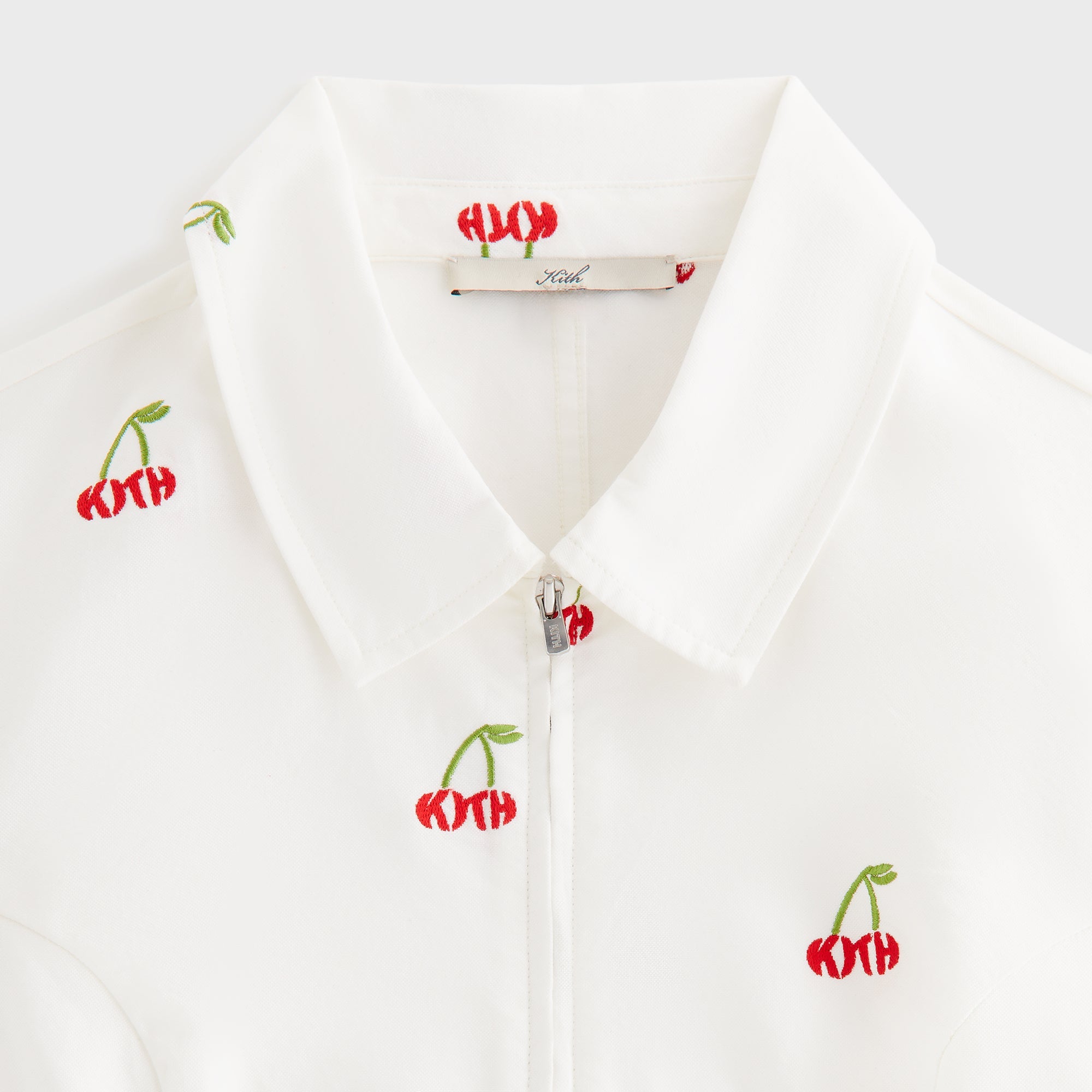 Kith Women Caela Cherry Oxford Zip Shirt - White – Kith UK