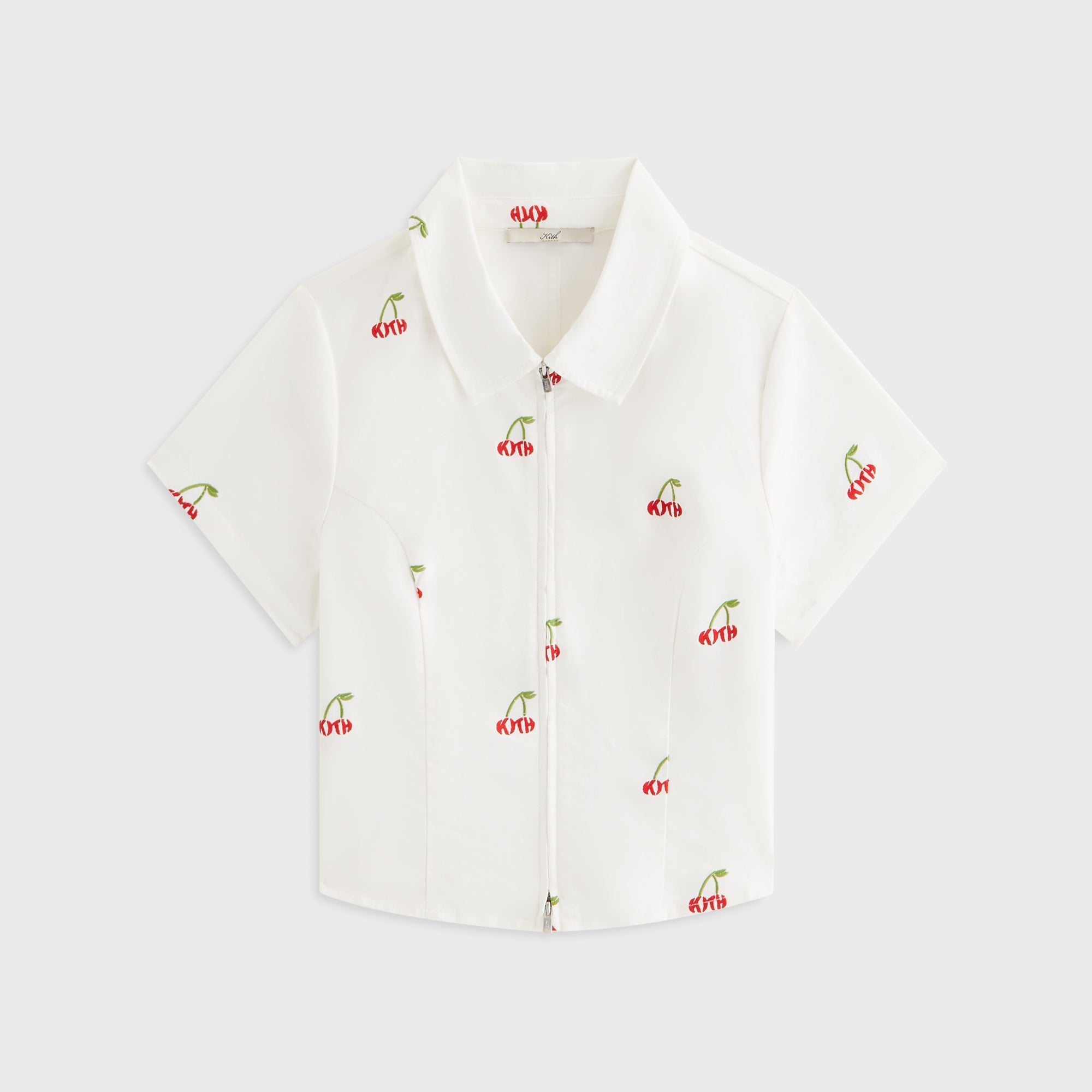 Kith Women Caela Cherry Oxford Zip Shirt - White – Kith UK