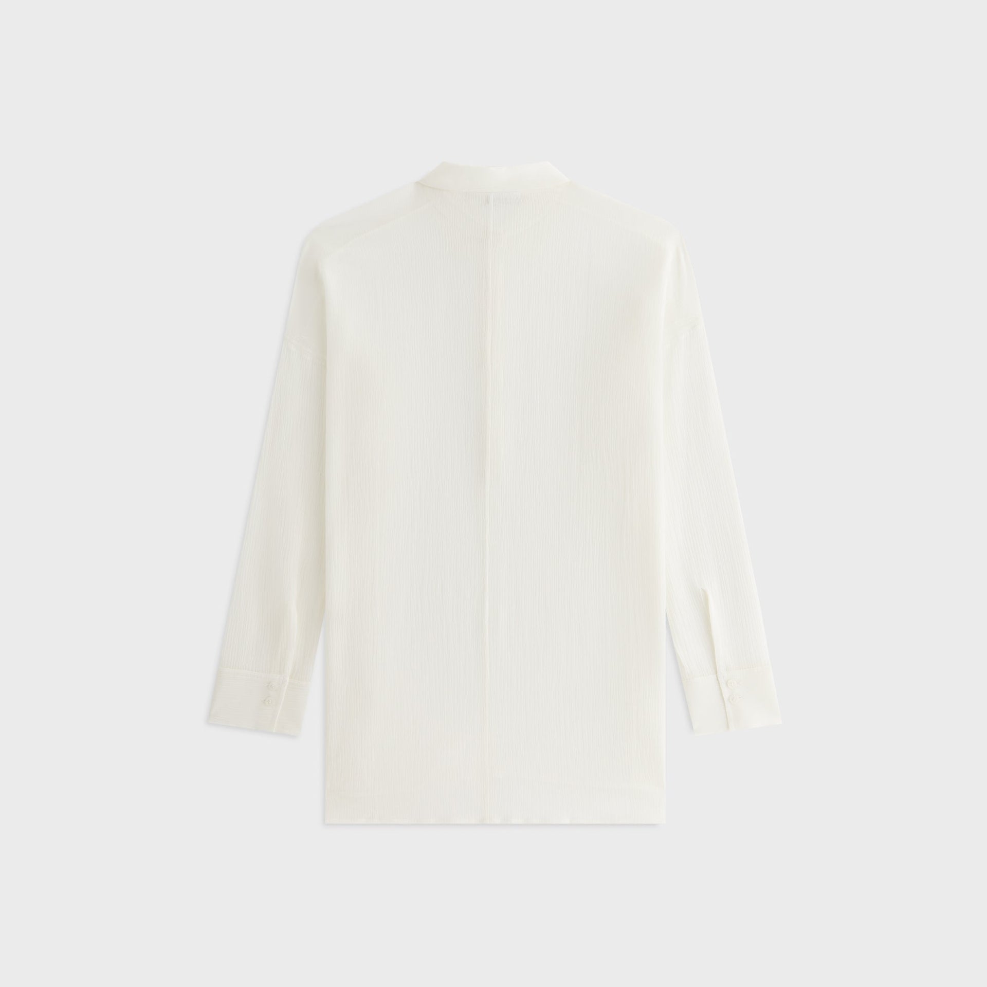sheer shirt dress white Semi-sheer Panelled Shirt Dress White