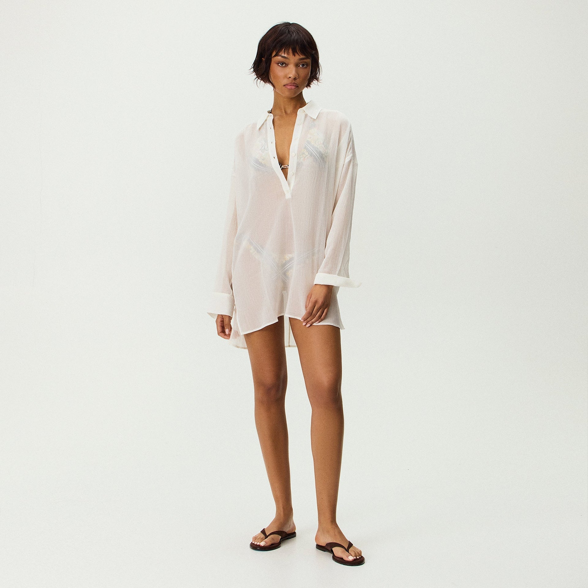 Kith Women Sarai Sheer Shirt Dress - Flutter