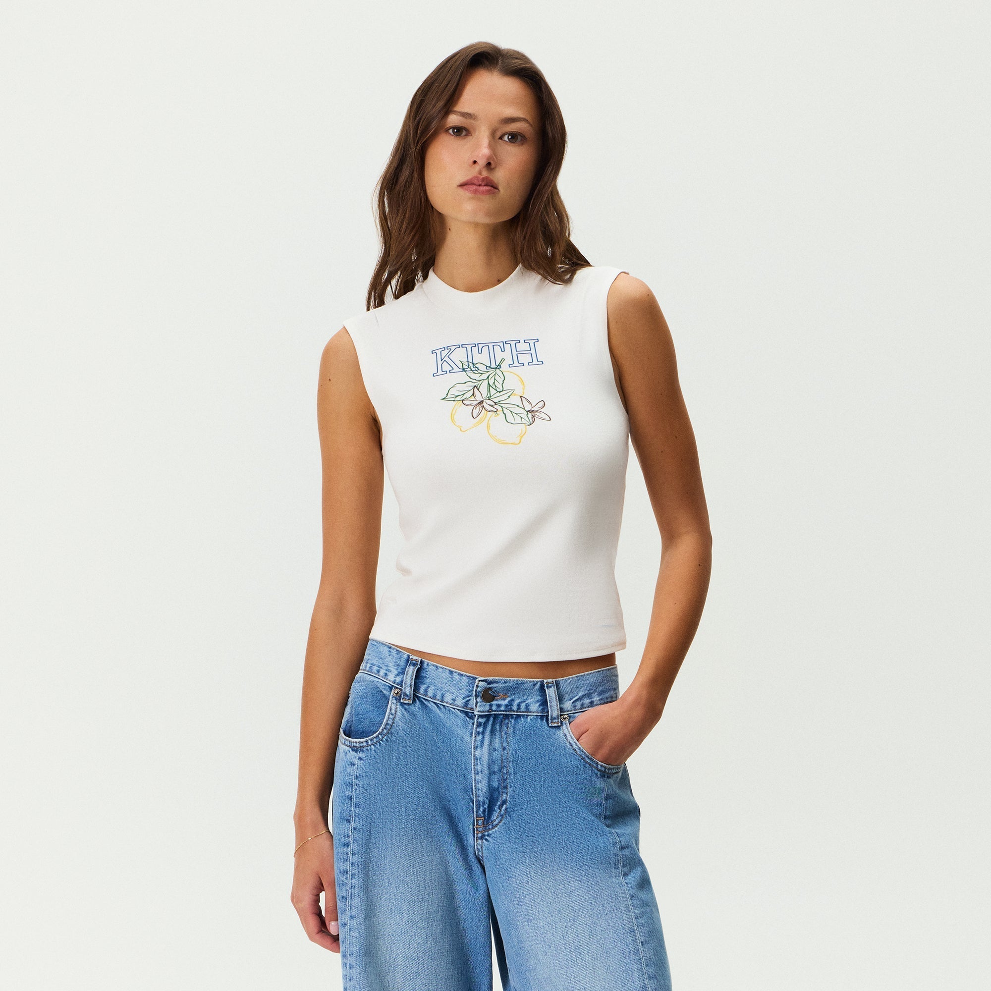 Kith Women Mulberry Kith Lemon Muscle Tank - White – Kith UK