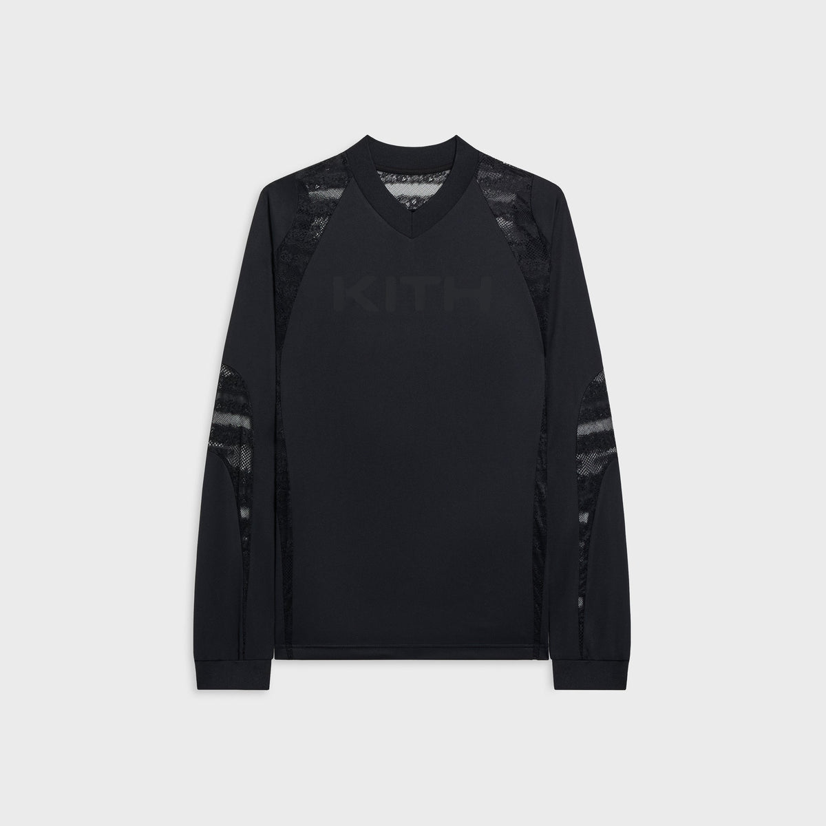 Kith Women Ridley Lace Paneled Long Sleeve - Black Beauty