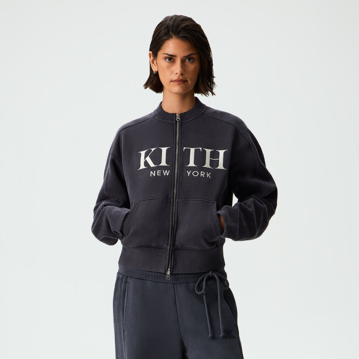 Kith Women Peige Paneled Oversized Zip Jacket - Black