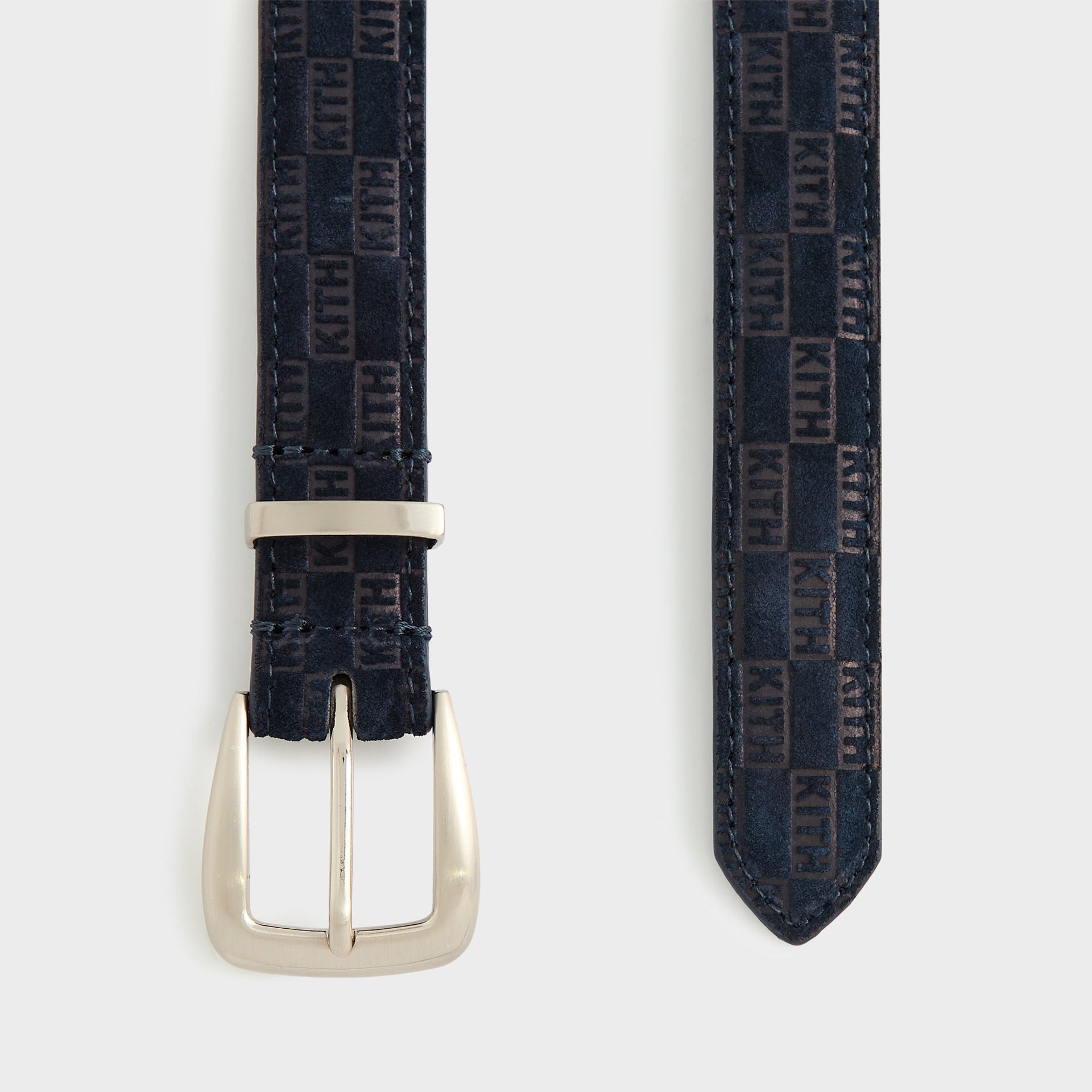 Kith Women Monogram Debossed Suede Belt - Ink