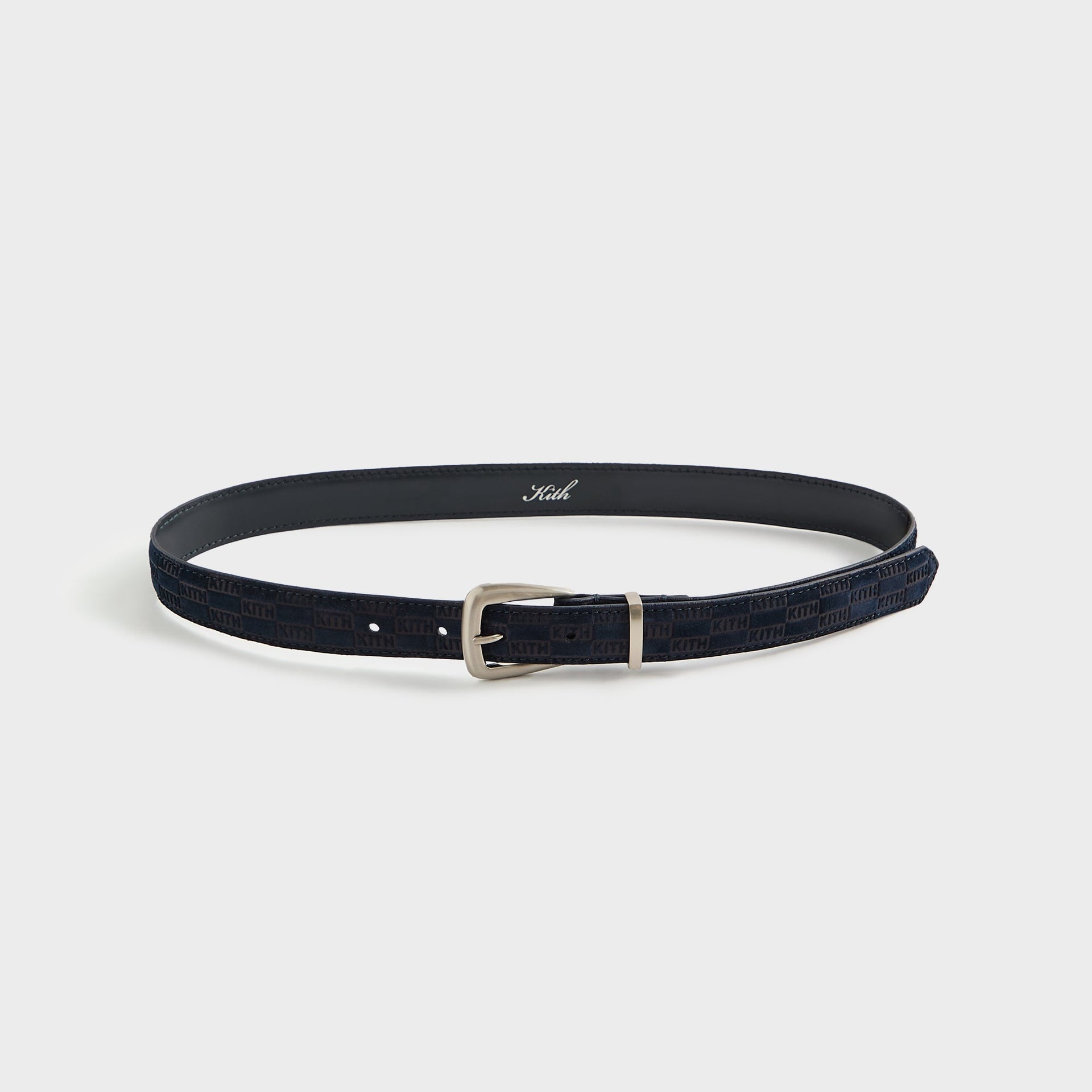 Kith Women Monogram Debossed Suede Belt - Ink