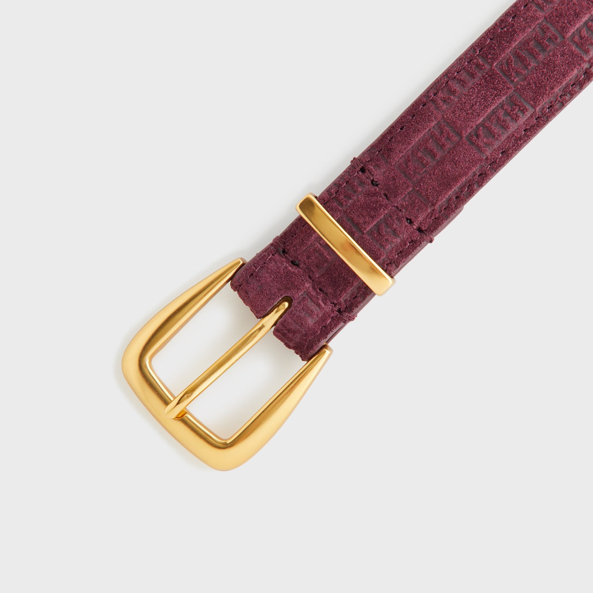 Kith Women Monogram Debossed Suede Belt - Magma