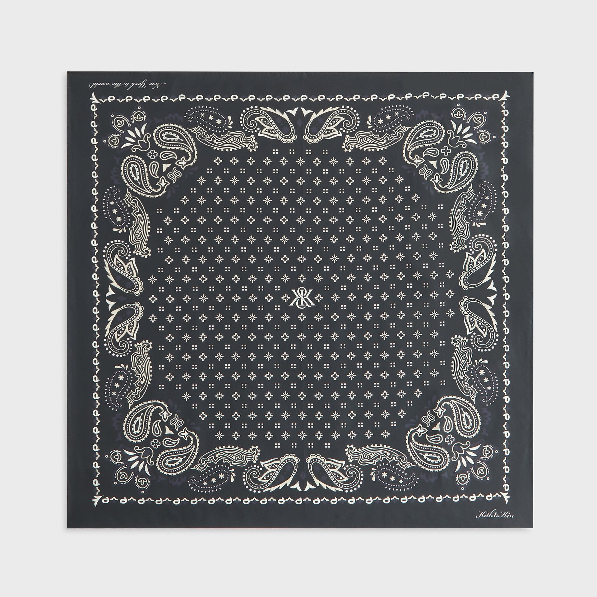Kith Women Printed Paisley Silk Bandana - Black Beauty