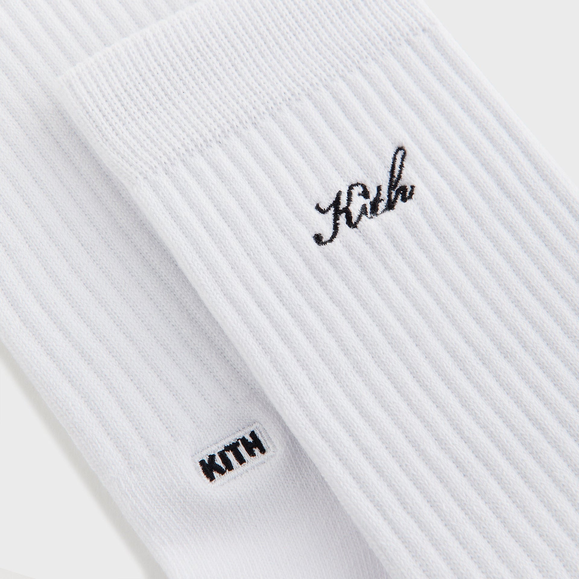 Kith Women Script Classic 3-Pack Crew Socks - White