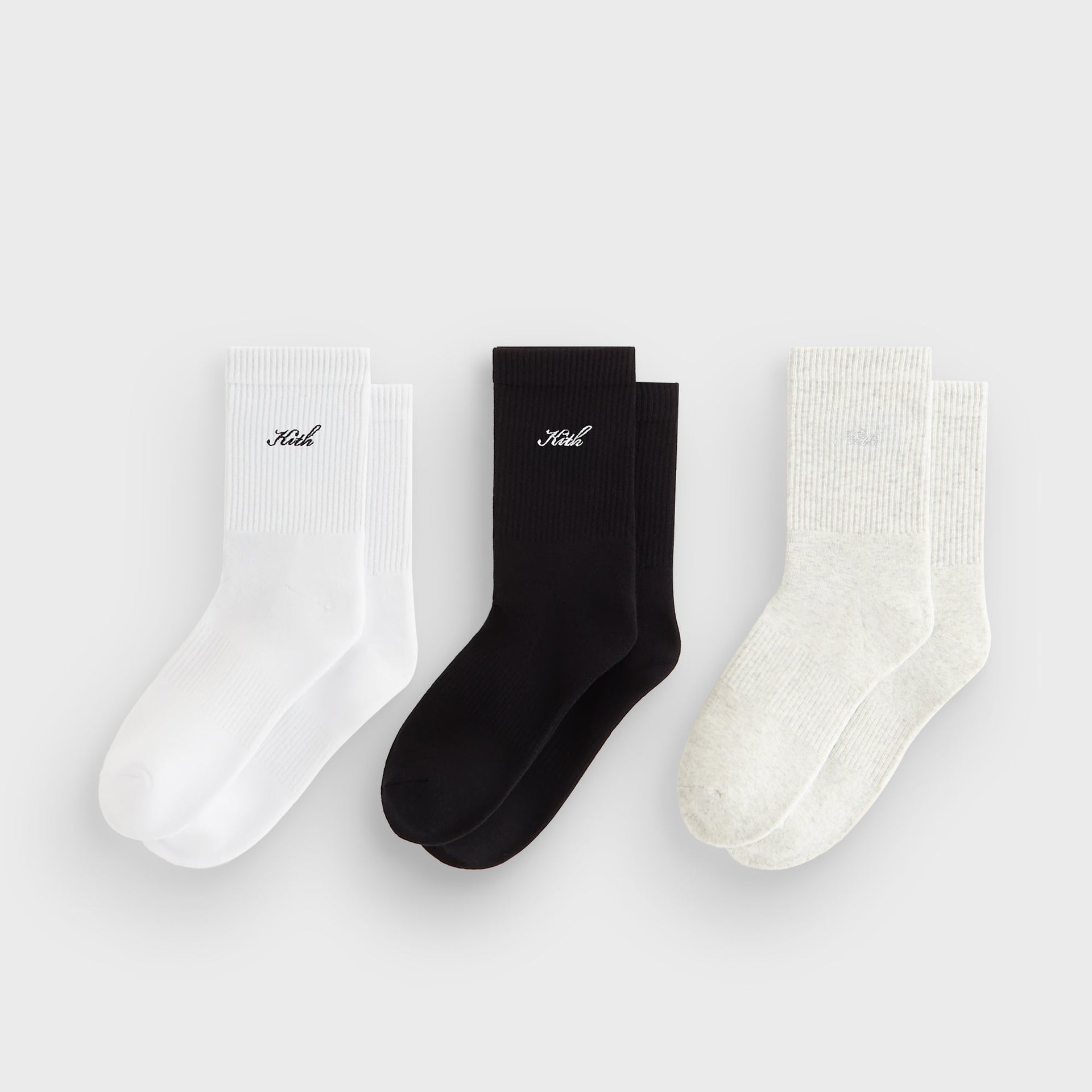 Kith Women 3-Pack Lightweight Cotton Classic Crew Socks - Multi