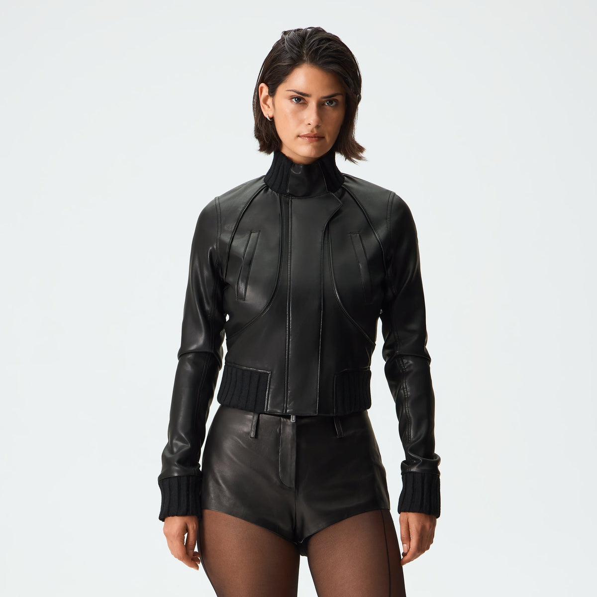 Kith Women Syd Faux Leather Harrington Jacket - Black