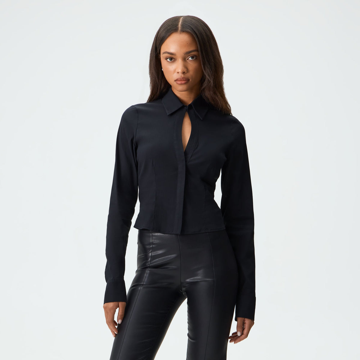 Kith Women Camilla Plunge Shirt - Black