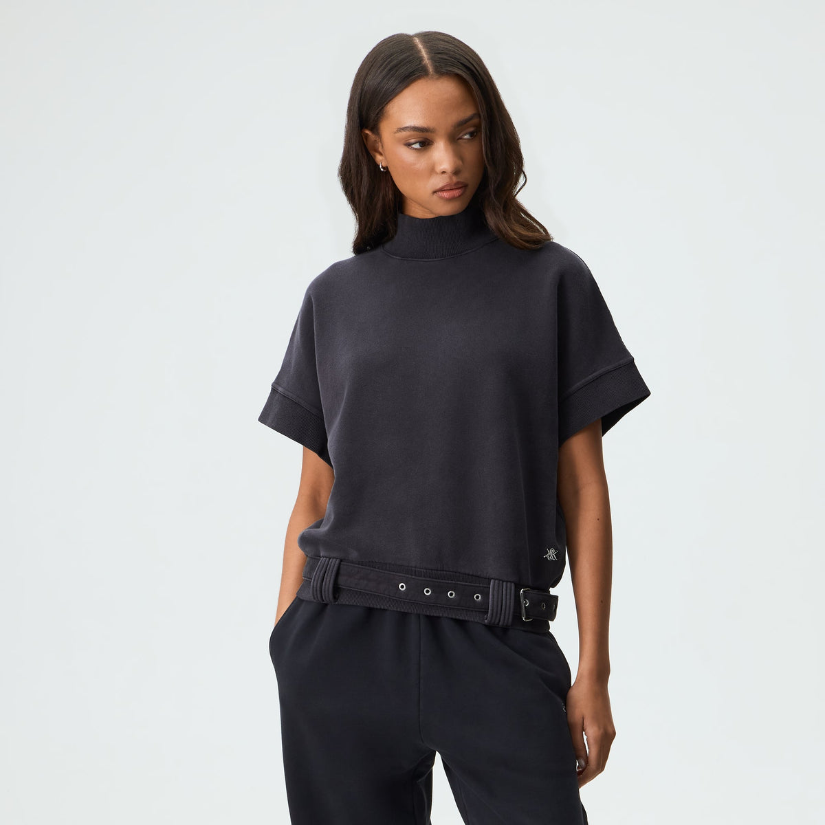 Kith Women Opal Moto Dolman Short Sleeve - Black