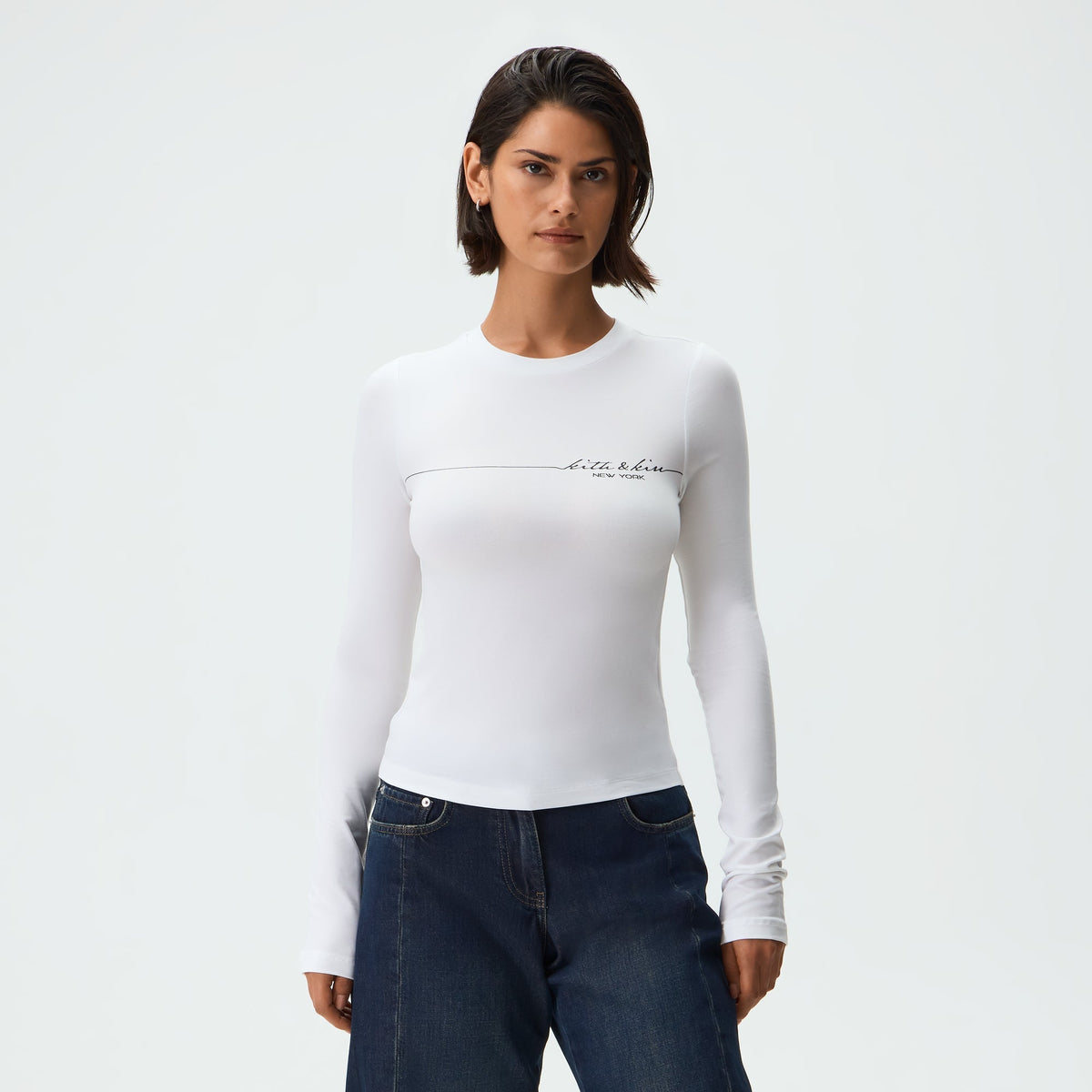 Kith Women Nori Line Tencel Long Sleeve Tee - White - PH