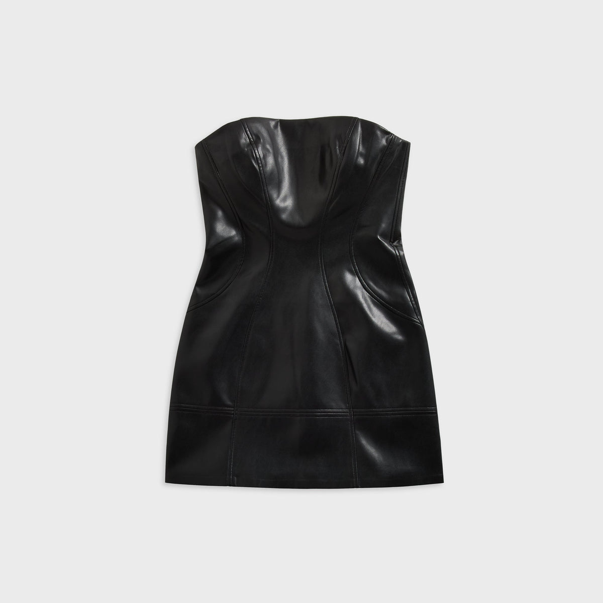 Kith Women Saja Strapless Faux Leather Mini Dress - Black