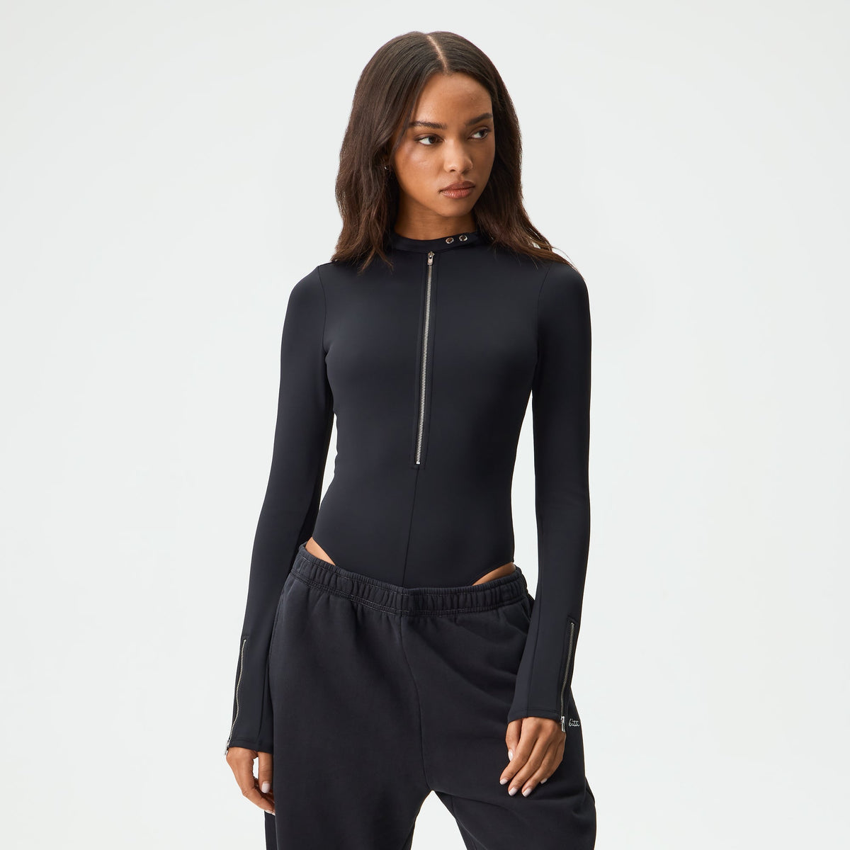 Kith Women Aera Zip Bodysuit - Black - PH