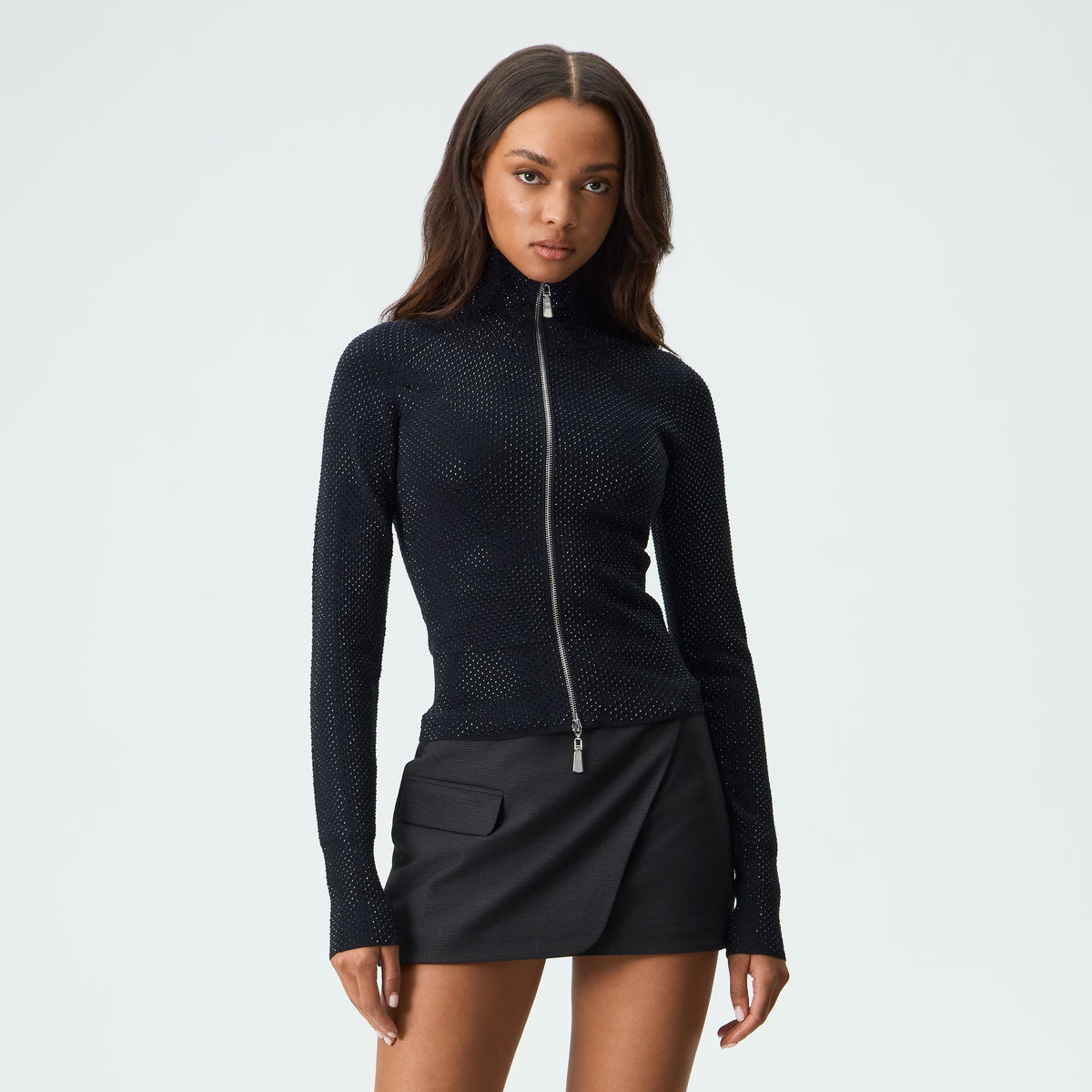 Kith Women Ina II Studded Zip Track Jacket - Black - PH