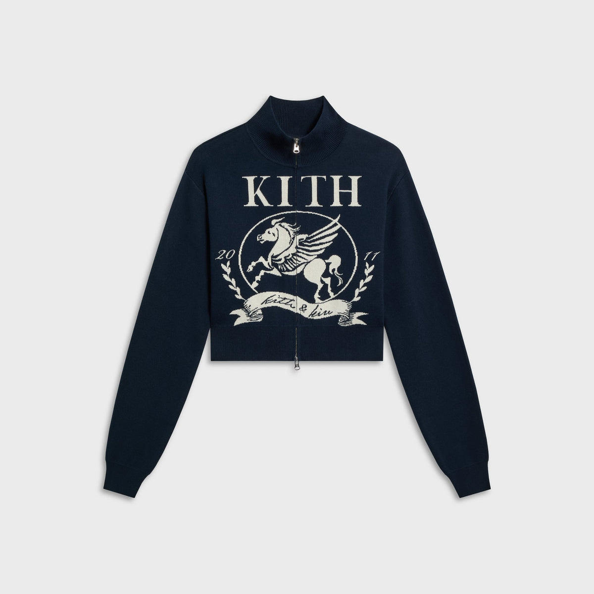 Kith Women Cropped Wyler Full Zip Pegasus Sweater - Placid