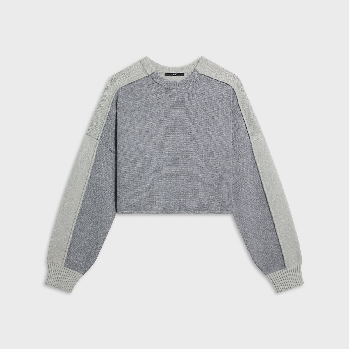 Kith Women Freja Cropped Blocked Sweater - Cool Heather Grey